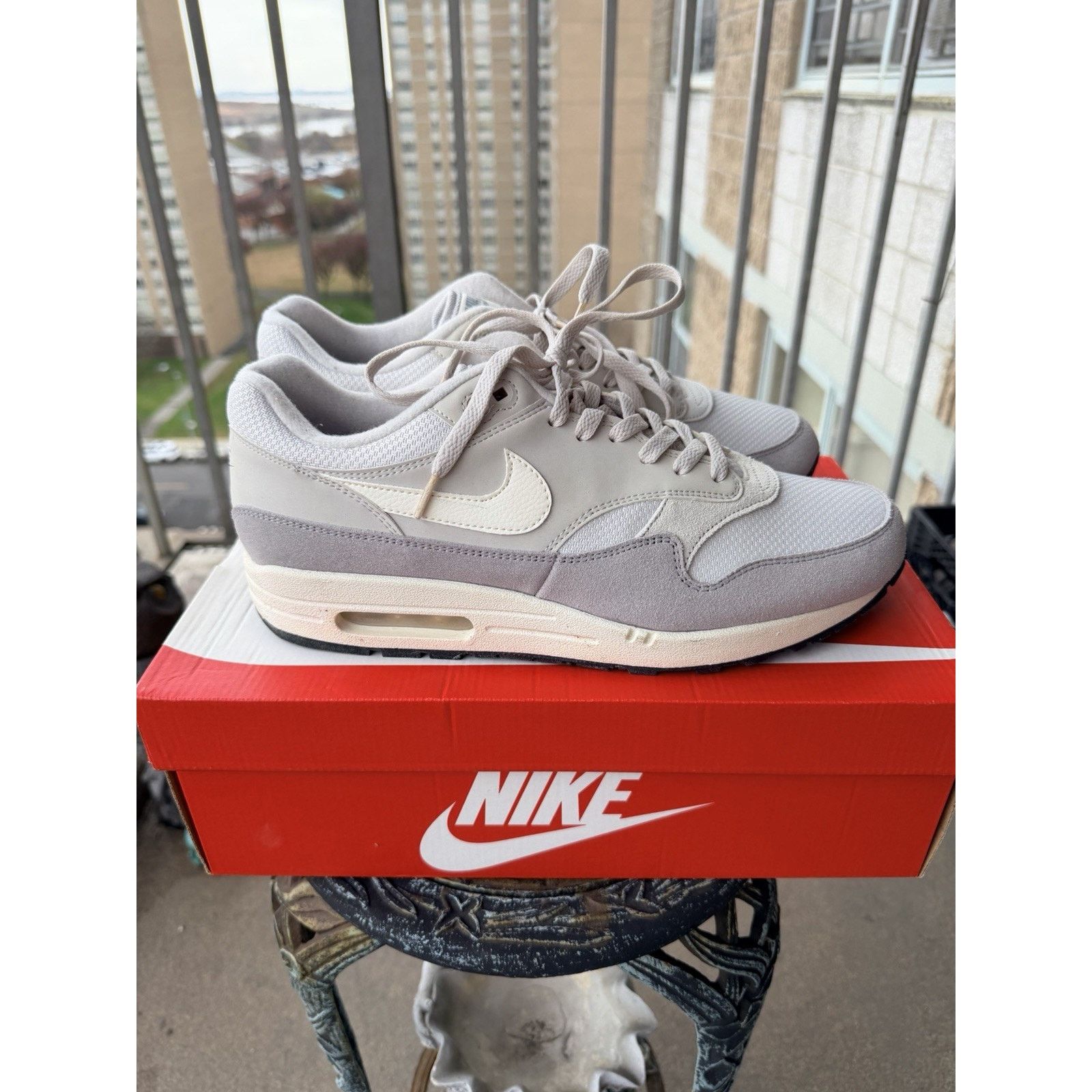Nike Nike Air Max 1 Grey/White Size 12 AH8145-011 Size US 12 / IT 42 - 7 Thumbnail