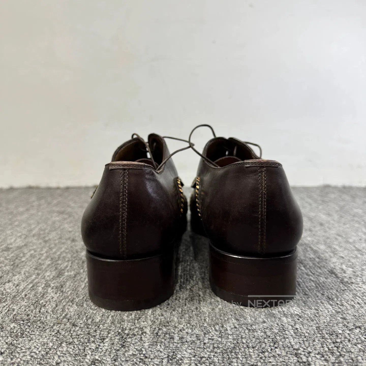 Christian Louboutin Black Leather Formal Shoes with Gold Chain Accents. Size US 7.5 / EU 40-41 - 3 Thumbnail