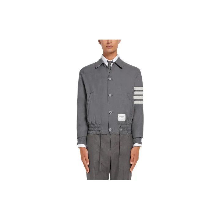 Thom Browne Thom Browne Logo Stripe Long Sleeve Jacket -2507 Size US M / EU 48-50 / 2 - 7 Thumbnail