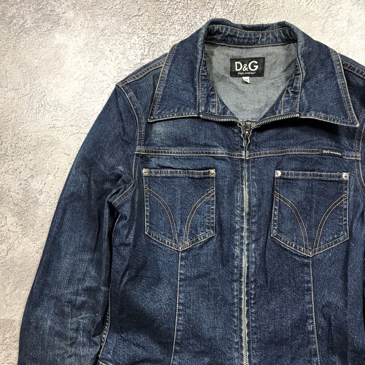 Vintage Vintage D&G Washed Blue Zip Up Jacket Y2K Streetwear Boxy M Size M / US 6-8 / IT 42-44 - 3 Thumbnail