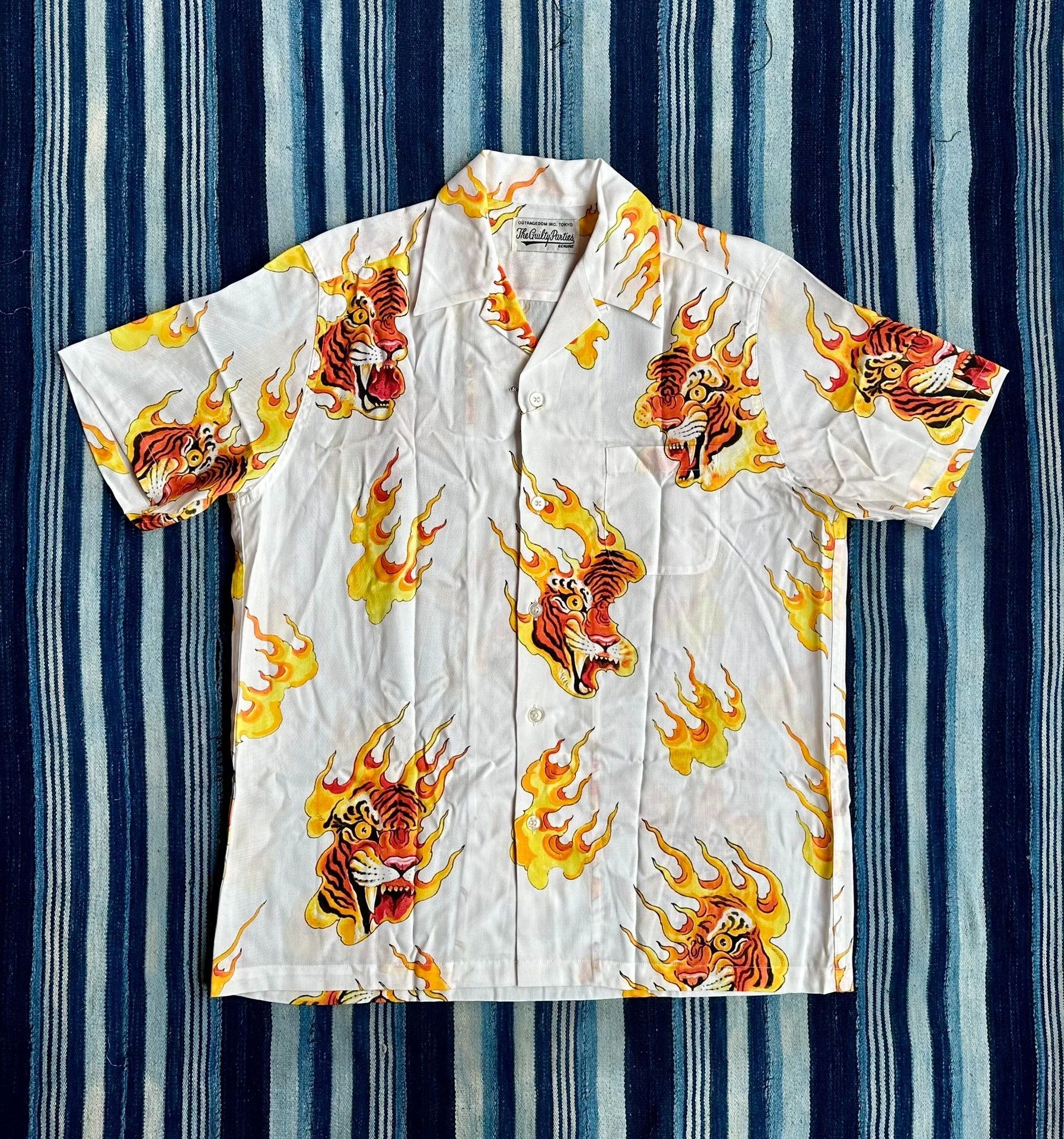 Wacko Maria WACKO MARIA x TIM LEHI flame tiger aloha shirt Cuban collar Size US L / EU 52-54 / 3 - 6 Thumbnail