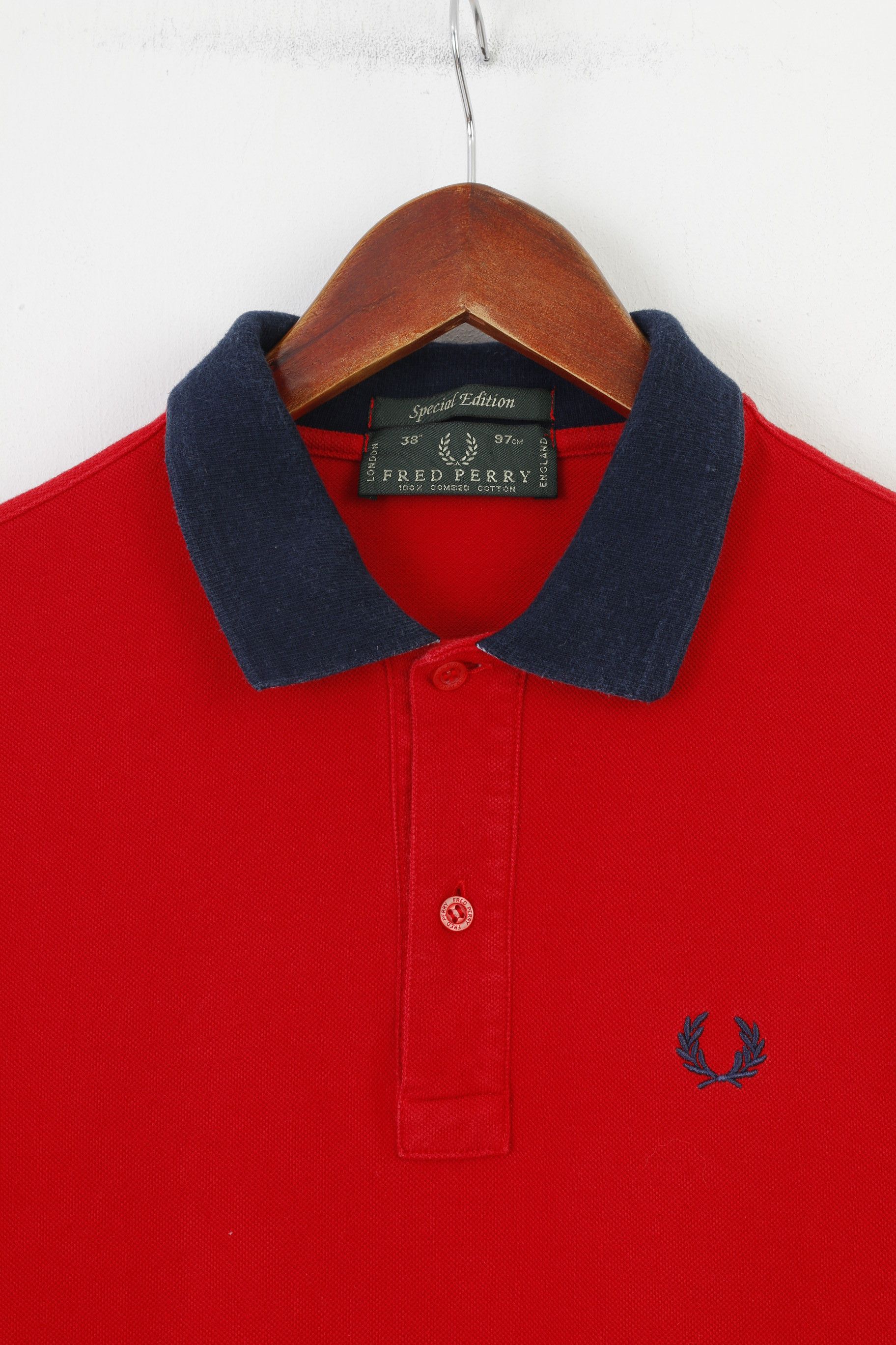 Fred Perry Fred Perry Men 38 (M) Polo Shirt Red England Top 10475 Size US M / EU 48-50 / 2 - 5 Thumbnail