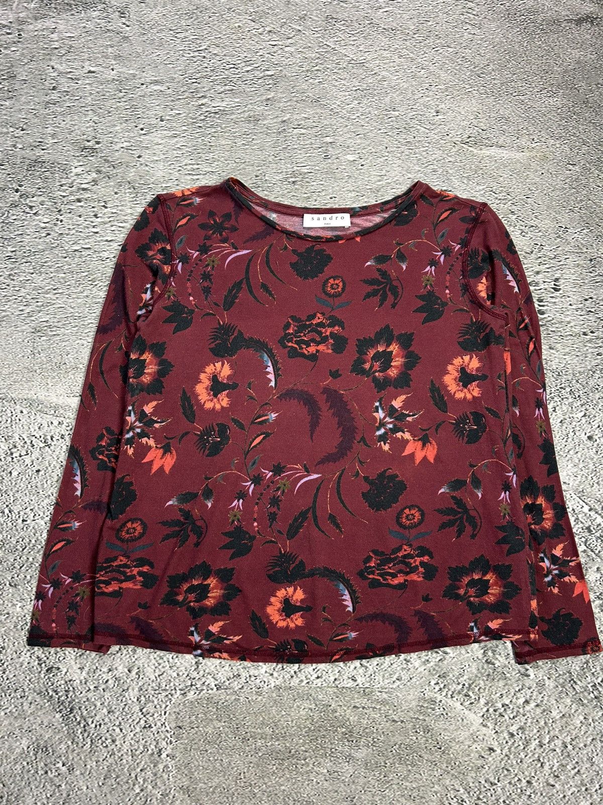 Sandro Sandro Paris longsleeve floral red Size M / US 6-8 / IT 42-44 - 1 Thumbnail