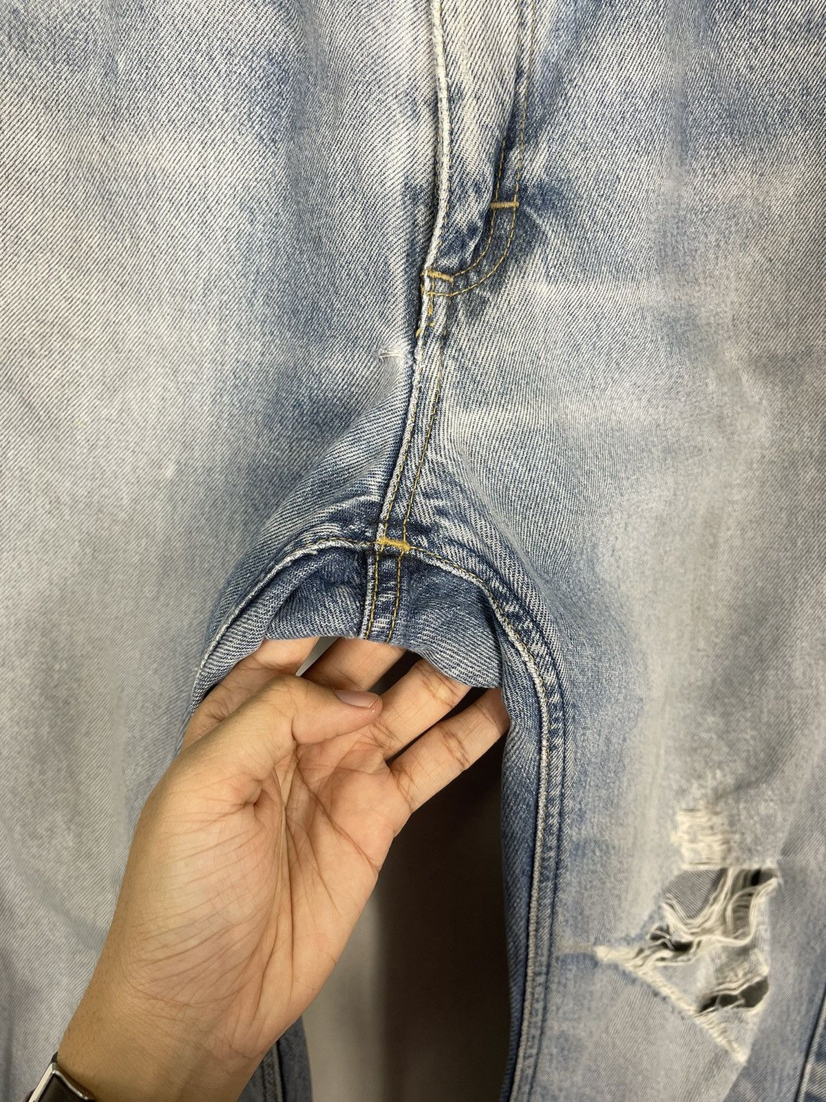 Lee Vintage Lee Light Blue Kurt Cobain Style Jeans Size US 32 / EU 48 - 12 Thumbnail