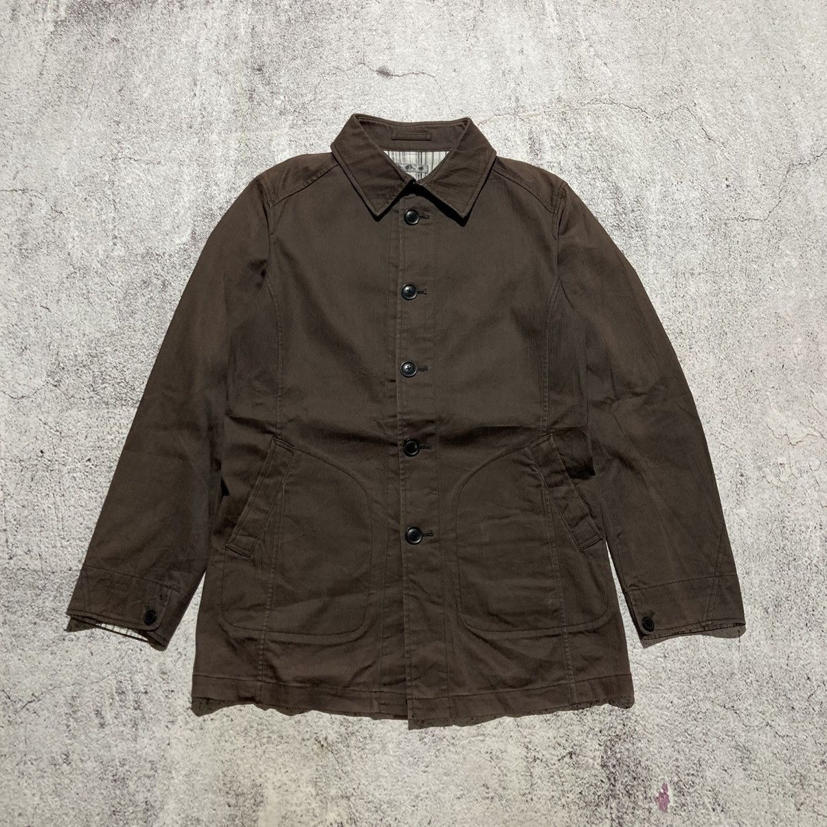 Michel Klein Vintage Michel Klein Homme Paris Coated Jacket Brown Luxury Size US L / EU 52-54 / 3 - 1 Thumbnail