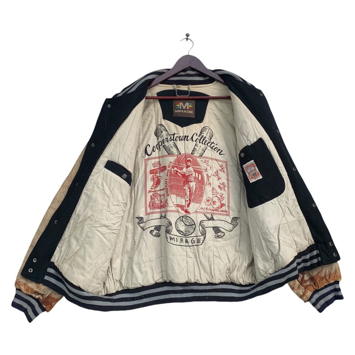 MLB × Mirage × Vintage Vintage White Sox Baseball Team Varsity Bomber Wool Leather Size US L / EU 52-54 / 3 - 8 Thumbnail