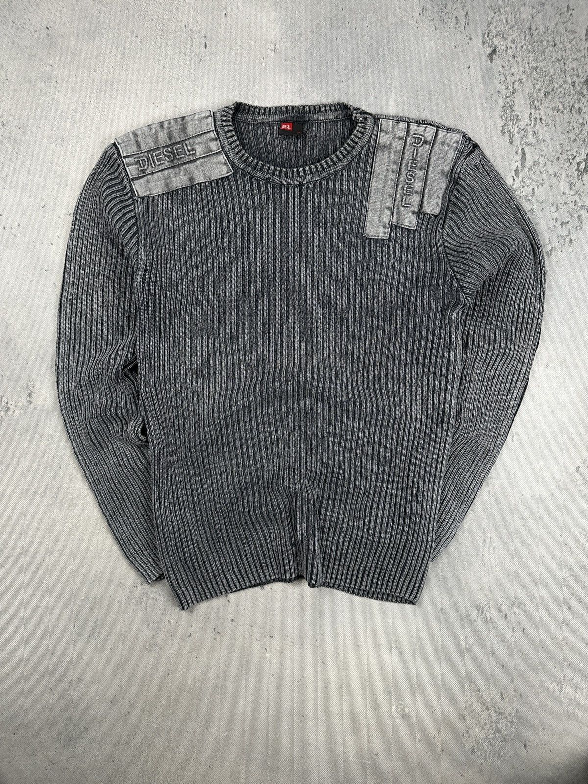Diesel Vintage Diesel K-Martin Ribbed Knit Sweater Grey Archive Y2K Size US M / EU 48-50 / 2 - 9 Thumbnail