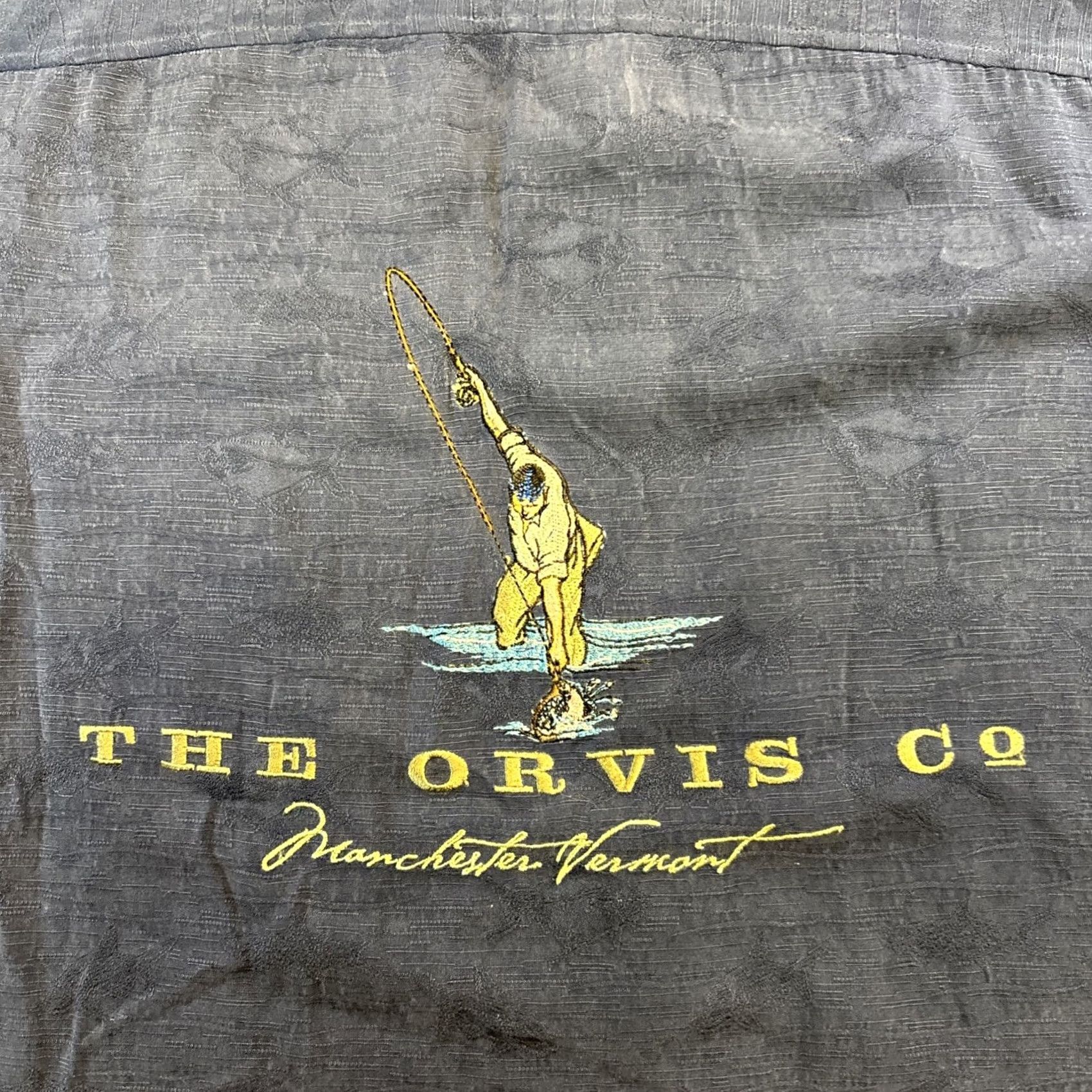 Orvis Orvis Shirt Button-Up Short Sleeve Linen Embroidered Fly Fishing Men’s XL Blue Size US XL / EU 56 / 4 - 6 Thumbnail