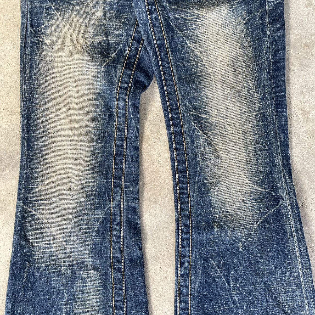 Hysteric Glamour 🇯🇵 LOLITA Flare Bootcut Mudwash Distressed Exotic Denim Jeans Size 29" - 7 Thumbnail