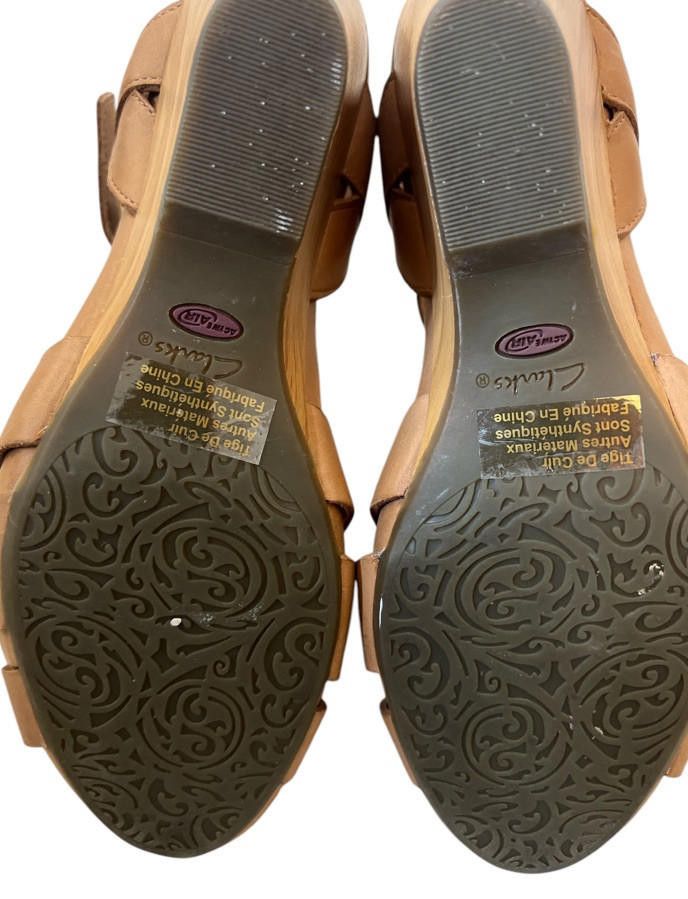Clarks Clarks Artisan Wedge Sandals Size 6.5 Tan Brown Leather Size US 6.5 / IT 36.5 - 7 Thumbnail