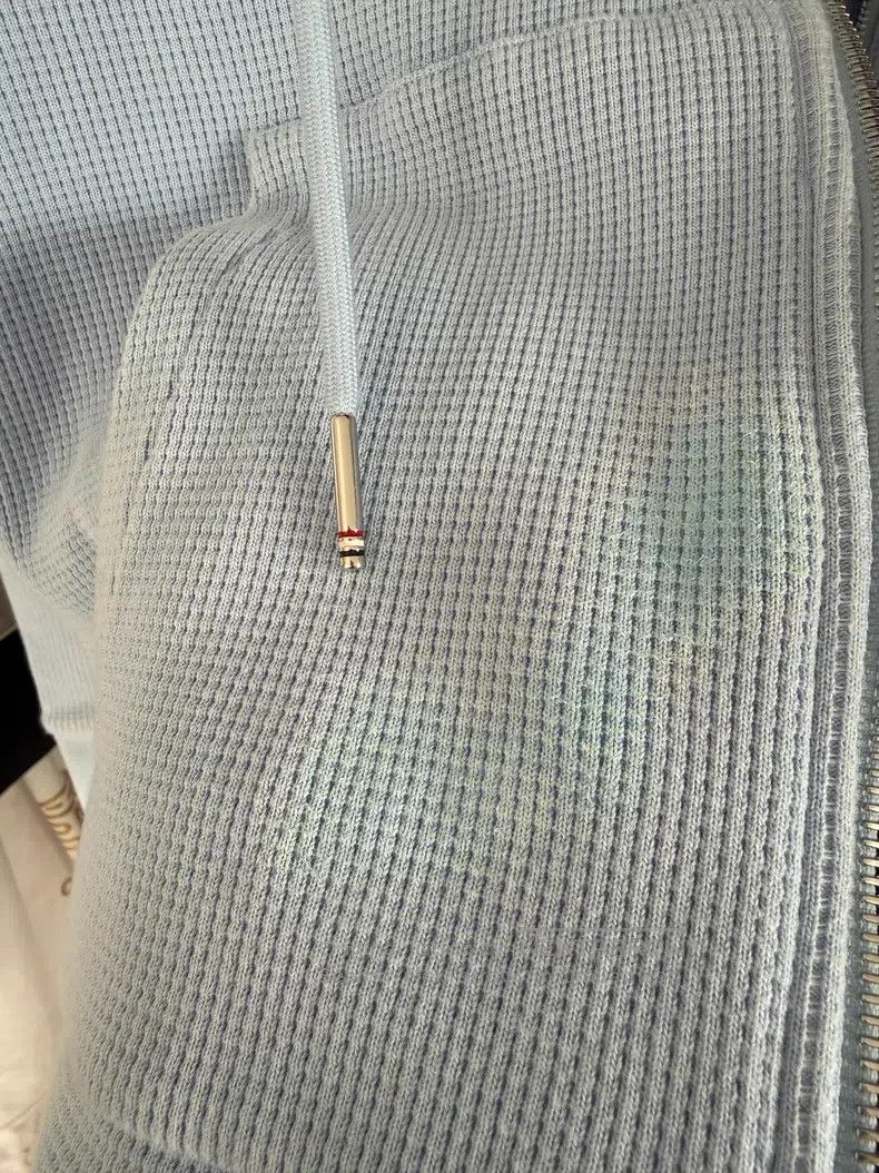 Thom Browne Thom Browne Blue Waffle Hooded Jacket Size US M / EU 48-50 / 2 - 6 Thumbnail