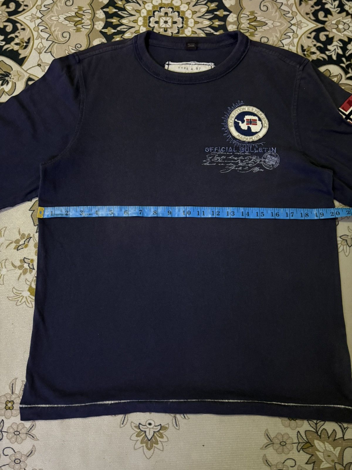 Designer × Japanese Brand × Napapijri Vintage Napapijri Patches Long Sleeve T-Shirt Size US M / EU 48-50 / 2 - 12 Thumbnail