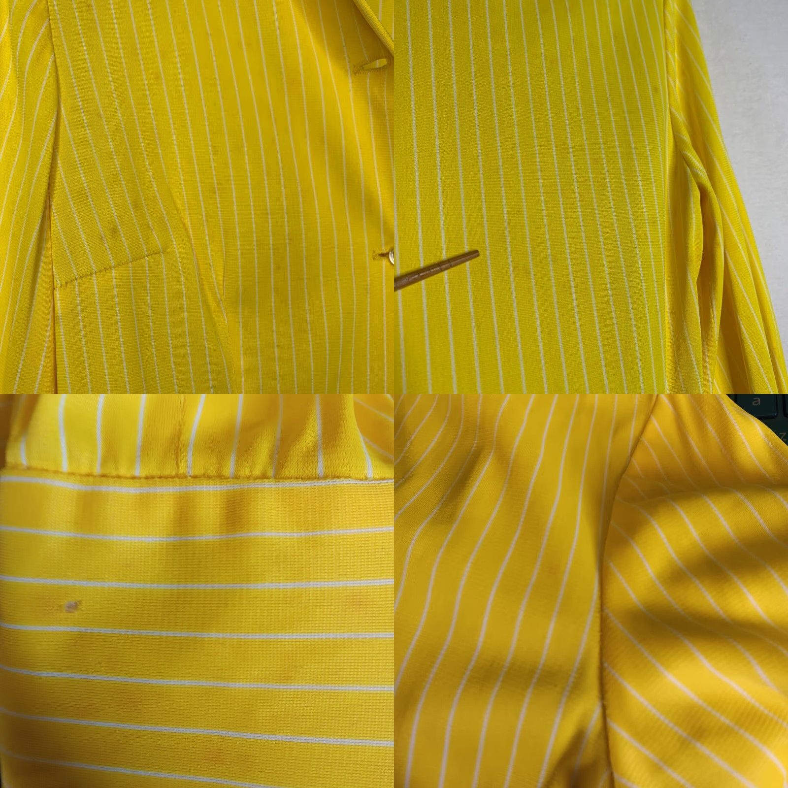 Vintage VINTAGE California Girl Dress and Jacket Set 1960s Green Yellow Mod Stripe Size 12 Womens Size XL / US 12-14 / IT 48-50 - 11 Thumbnail