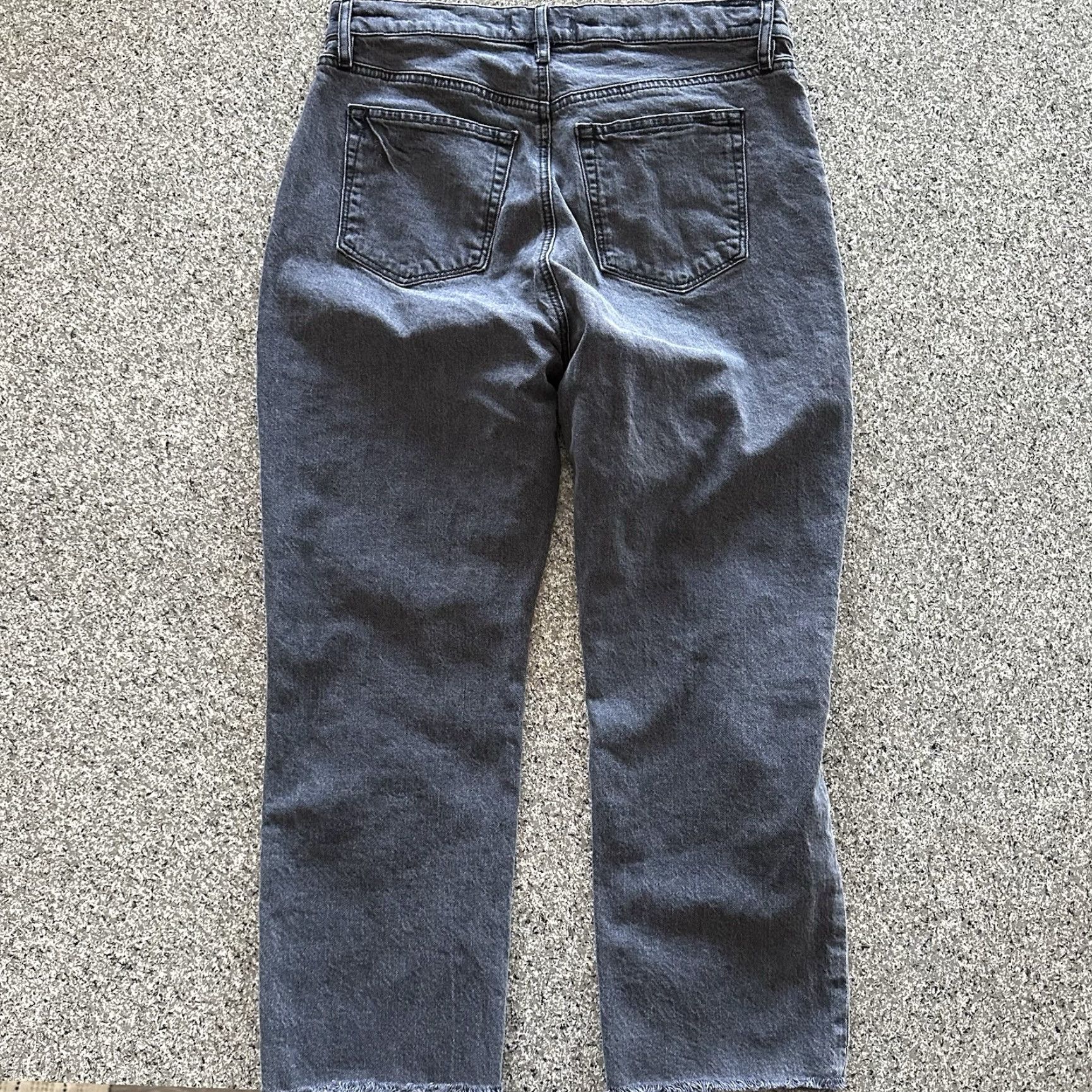 Loft LOFT Jeans Womens 8 29x23 High Rise Waist Straight Crop Black Button Fly Raw Hem Jeans Size 30" / US 8 / IT 44 - 3 Thumbnail