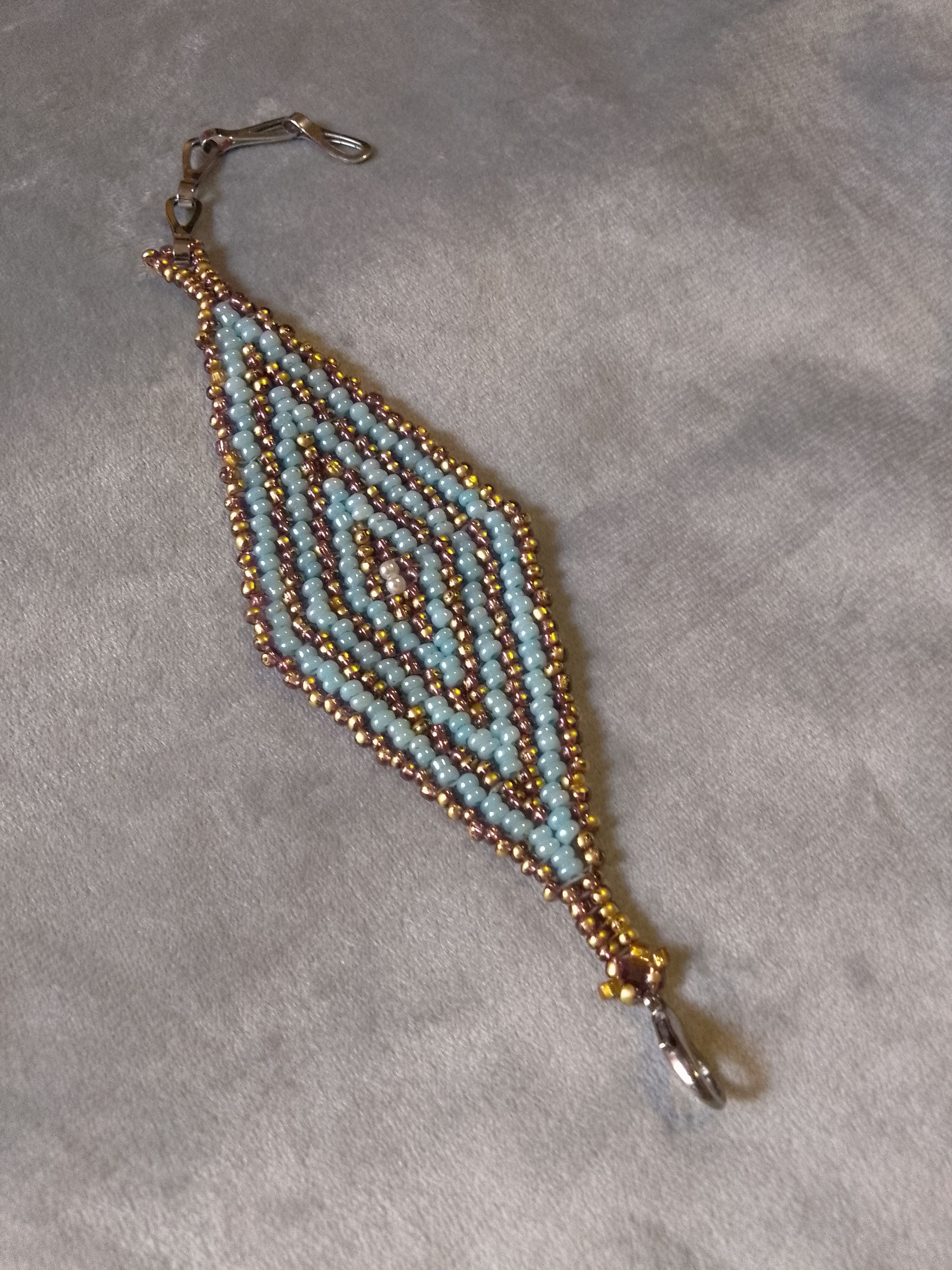 Handmade Ethnic bracelet Native Americans style golden/blue Size ONE SIZE - 6 Thumbnail