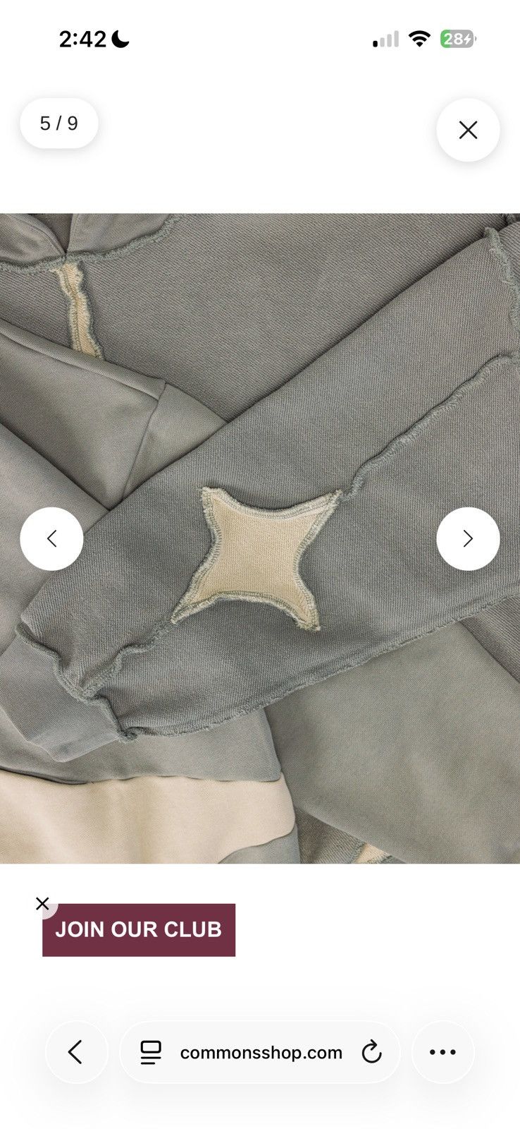 Other Commons Reversible 'Star' Hoodie Sage Common Studios Size US S / EU 44-46 / 1 - 12 Thumbnail
