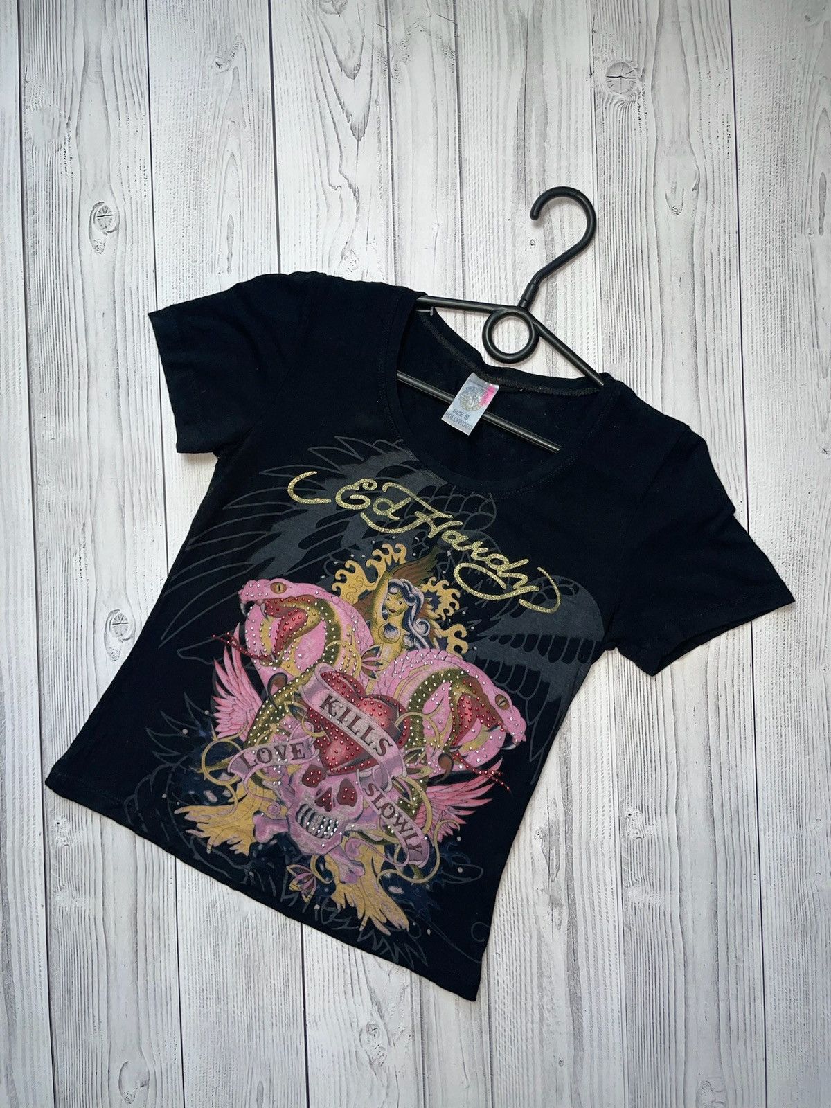 Ed Hardy × Vintage Vintage Ed Hardy tee logo rare size S Size S / US 4 / IT 40 - 1 Thumbnail