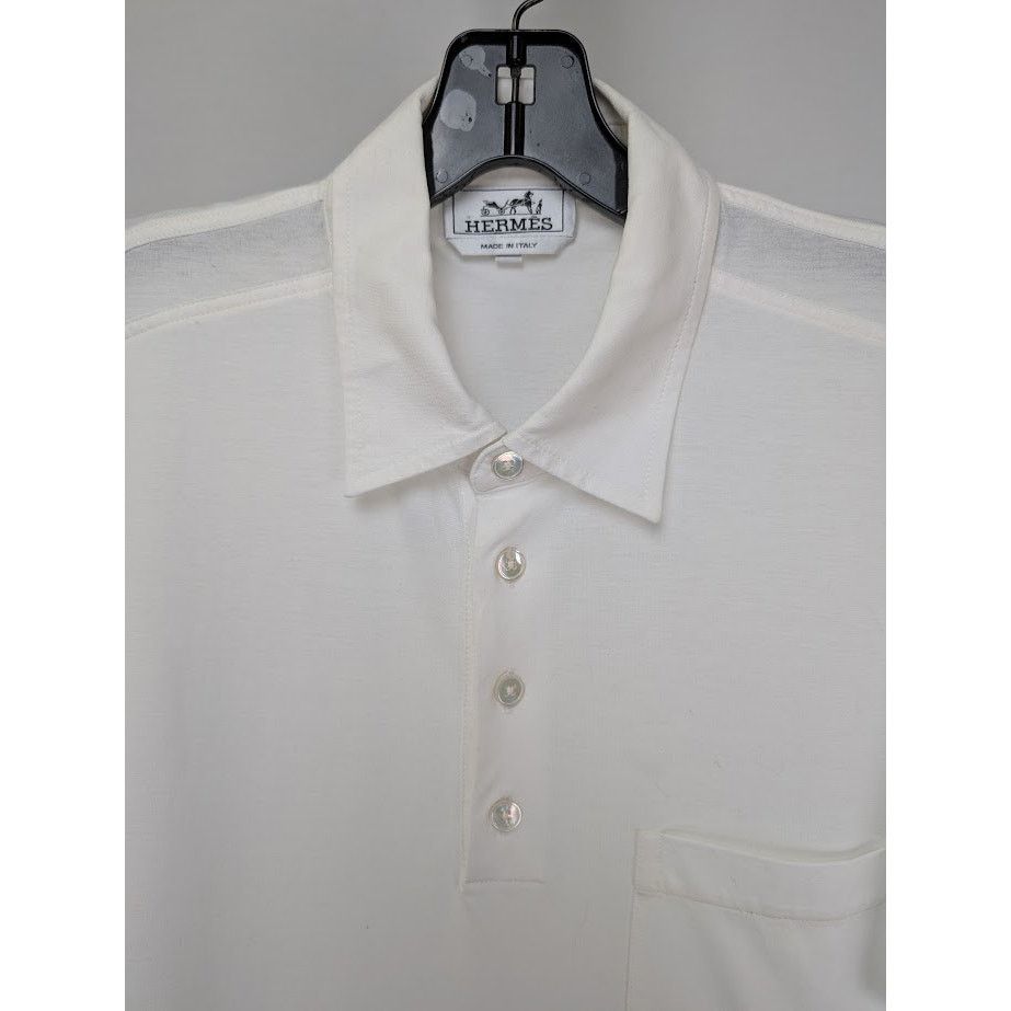 Hermes o1rshd1 CC20 Polo Shirt in White Size US M / EU 48-50 / 2 - 2 Thumbnail