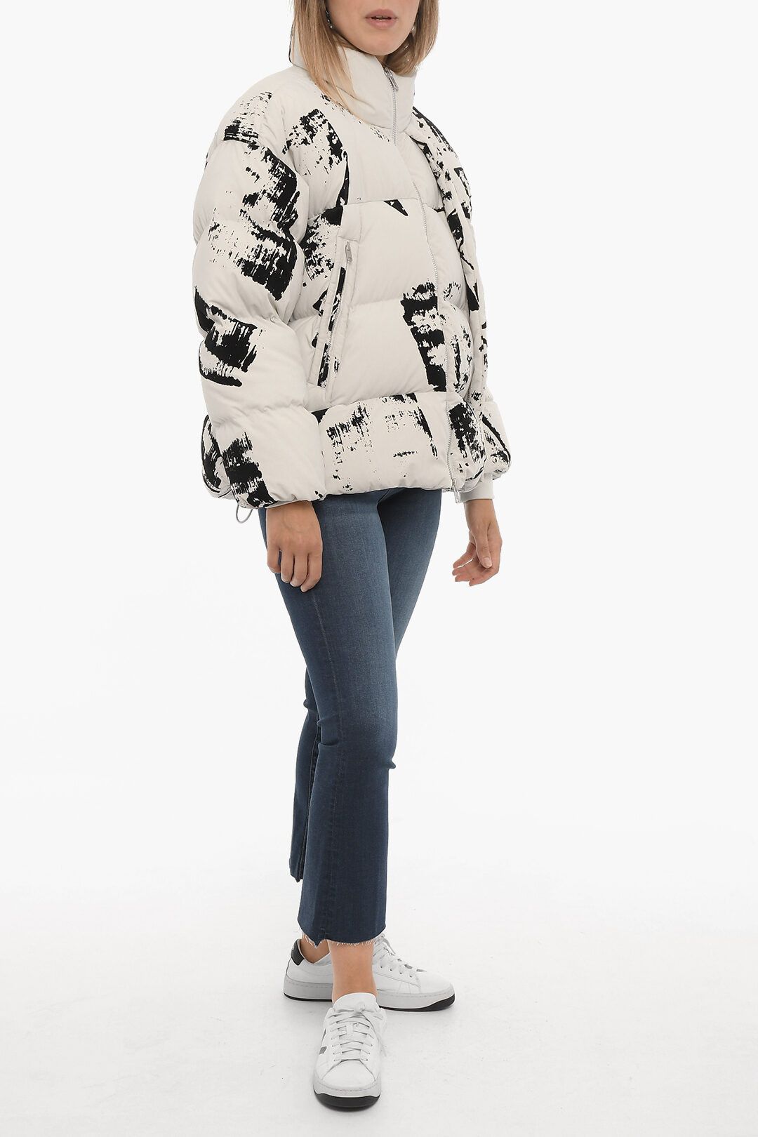 Y-3 × Yohji Yamamoto og1mm0824 Two-Tone Down Jacket with Velvet in Black & White Size XS / US 0-2 / IT 36-38 - 4 Thumbnail