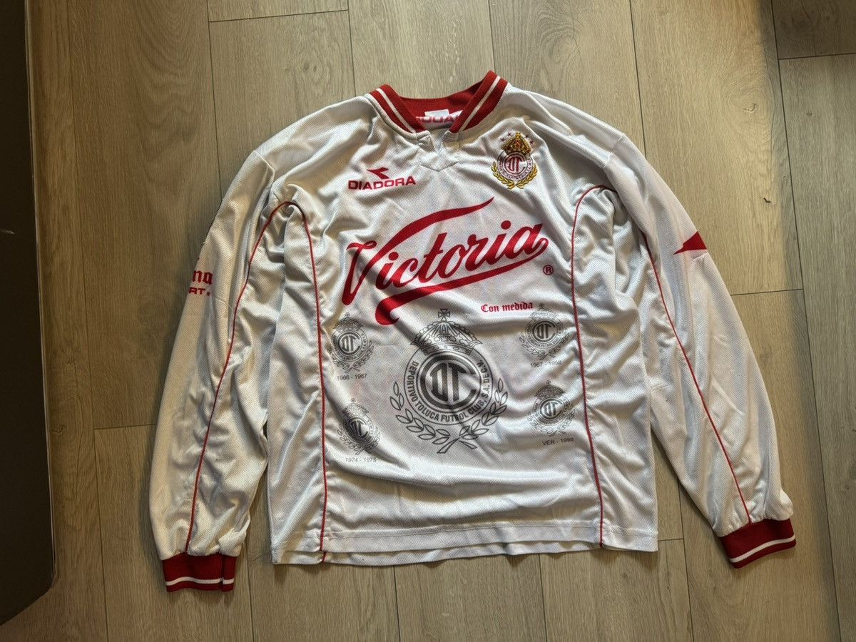Diadora × Vintage 1998 - 99 Toluca Diadora Away Jersey Size US L / EU 52-54 / 3 - 1 Thumbnail