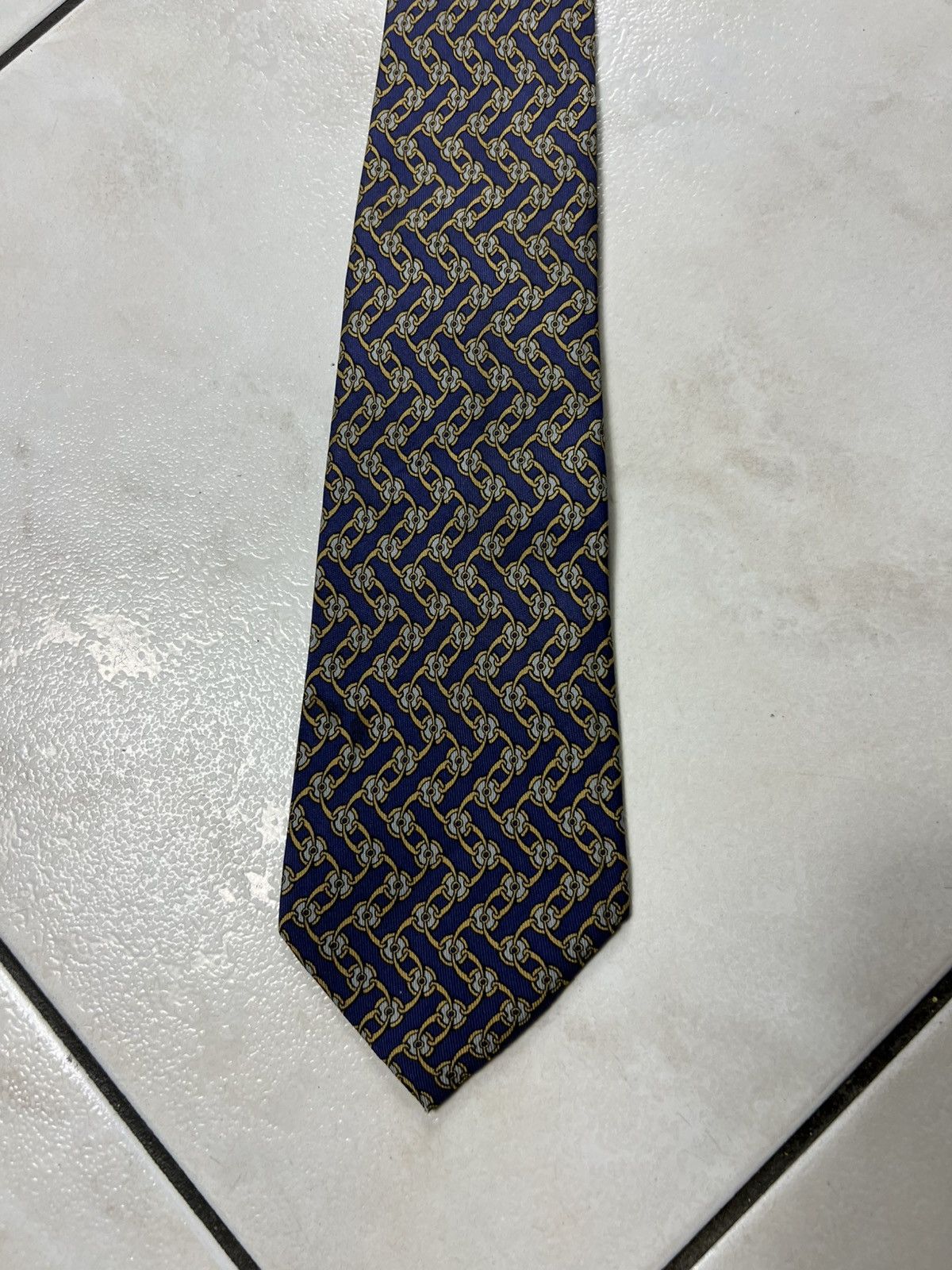 Hermes Vintage Hermes Paris silk tie monogram 7267 MA Size ONE SIZE - 2 Thumbnail