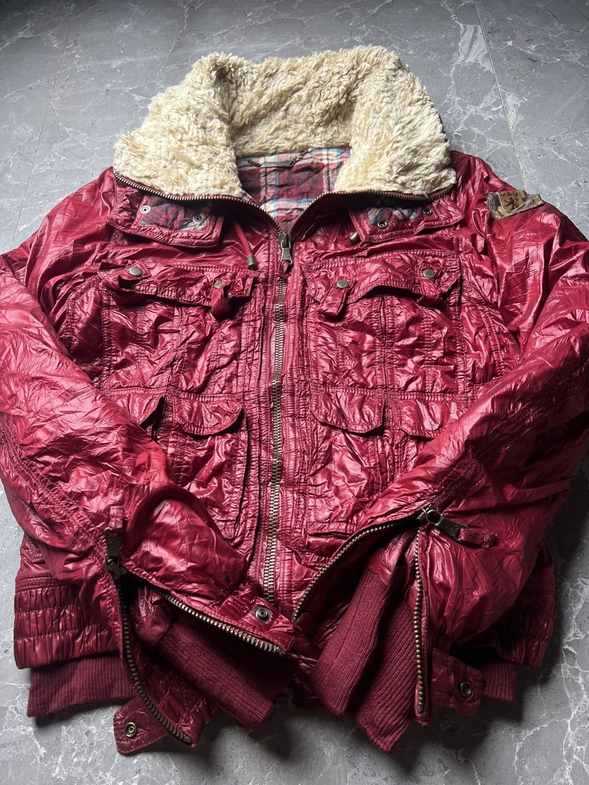 Dolce & Gabbana AW2008 Dolce & Gabbana Red Multi Pockets Cargo Puffer Jacket Size US M / EU 48-50 / 2 - 4 Thumbnail