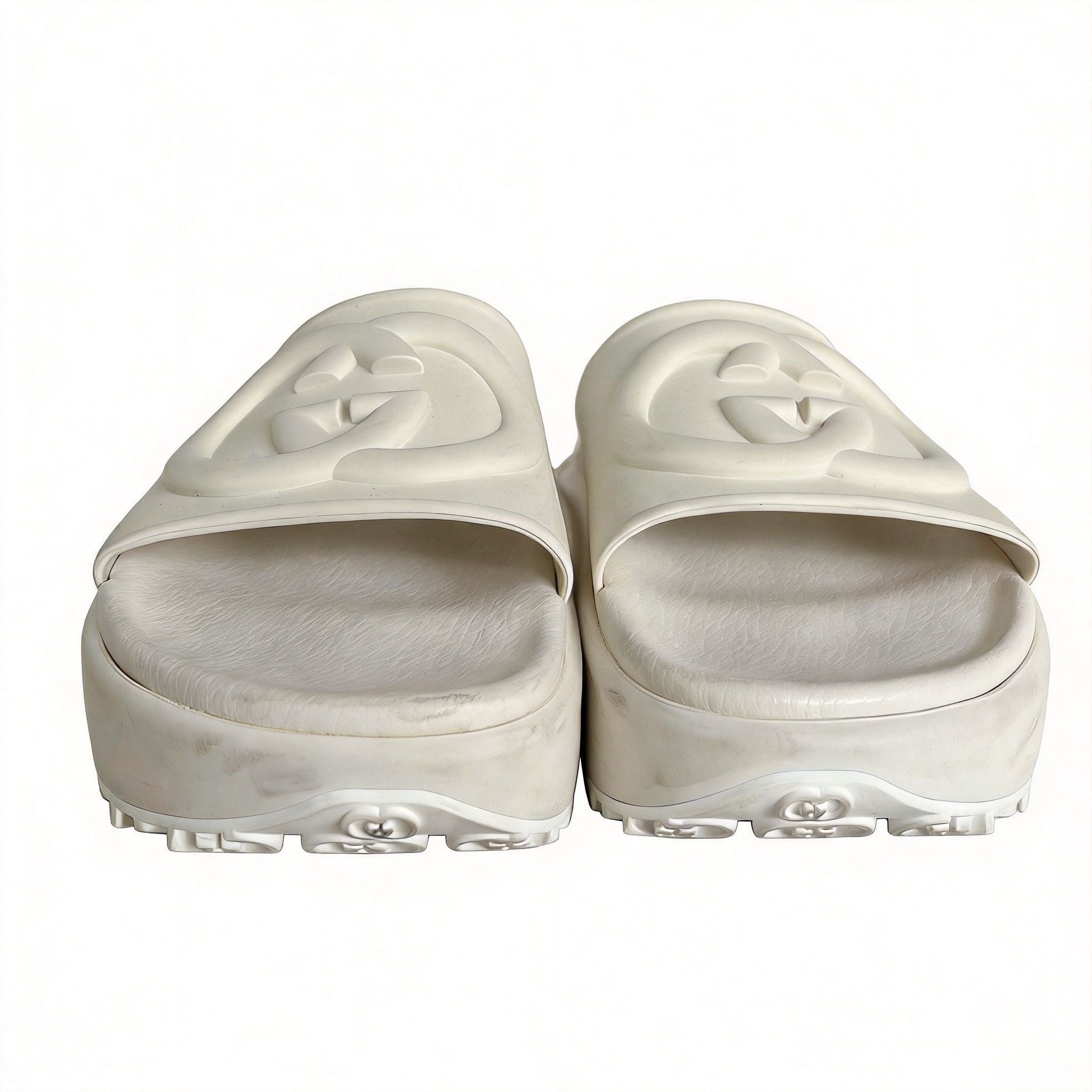 Gucci White Platform Slippers Size 37/, Women's (Size 6)