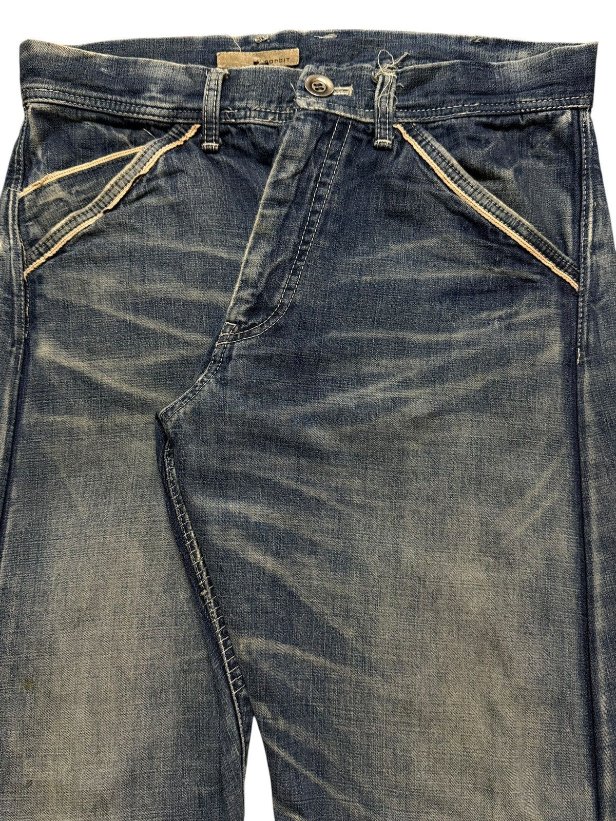 Norbit Vintage 90s Japan Norbit Blue Faded Wash Distressed Wide Leg Size US 31 - 3 Thumbnail