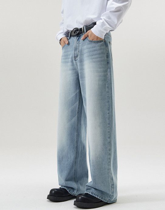 Japanese Brand American-style patchwork ripped baggy jeans for men Size US 32 / EU 48 - 2 Thumbnail