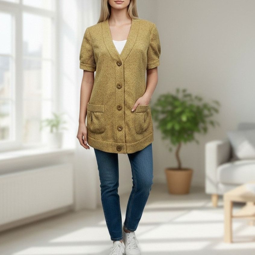 Anthropologie NWT $148 Anthropologie Tabitha Tweed Blazer Cardigan Jacket Size M / US 6-8 / IT 42-44 - 1 Thumbnail