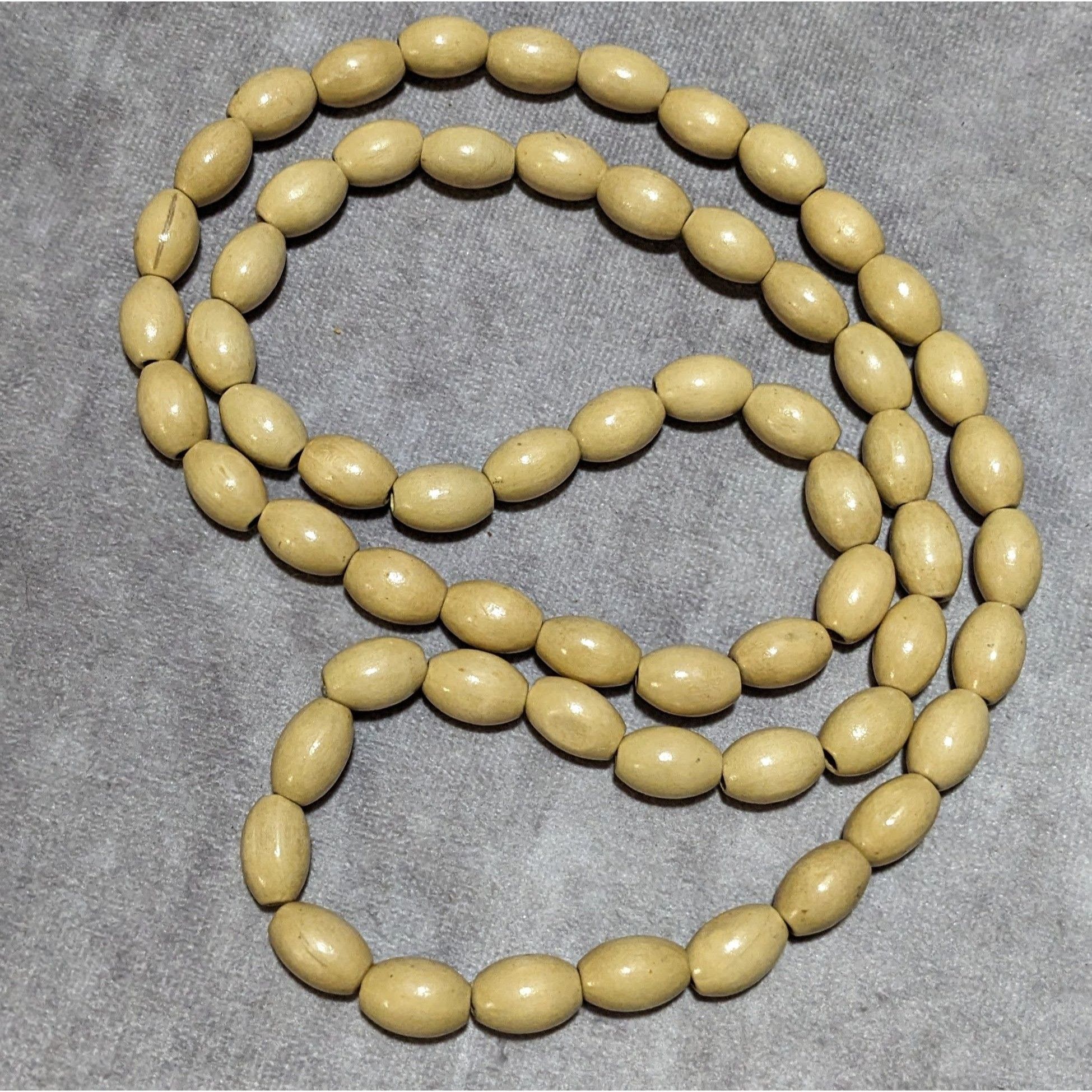 Other Retro Beige Casual Wooden Beaded Necklace Size ONE SIZE - 7 Thumbnail