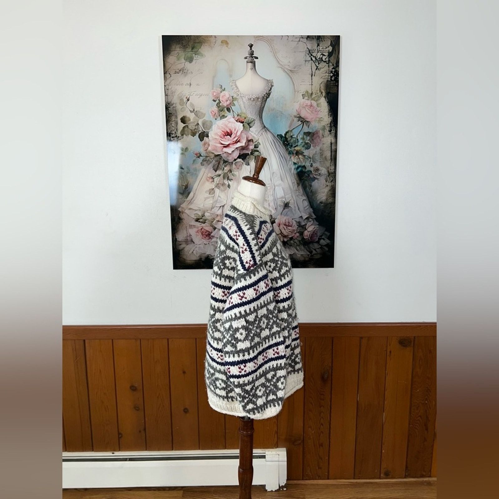 Vintage Awesome Vintage 1980s Rey Wear Wool Fair Isle Sweater! Size L / US 10 / IT 46 - 3 Thumbnail