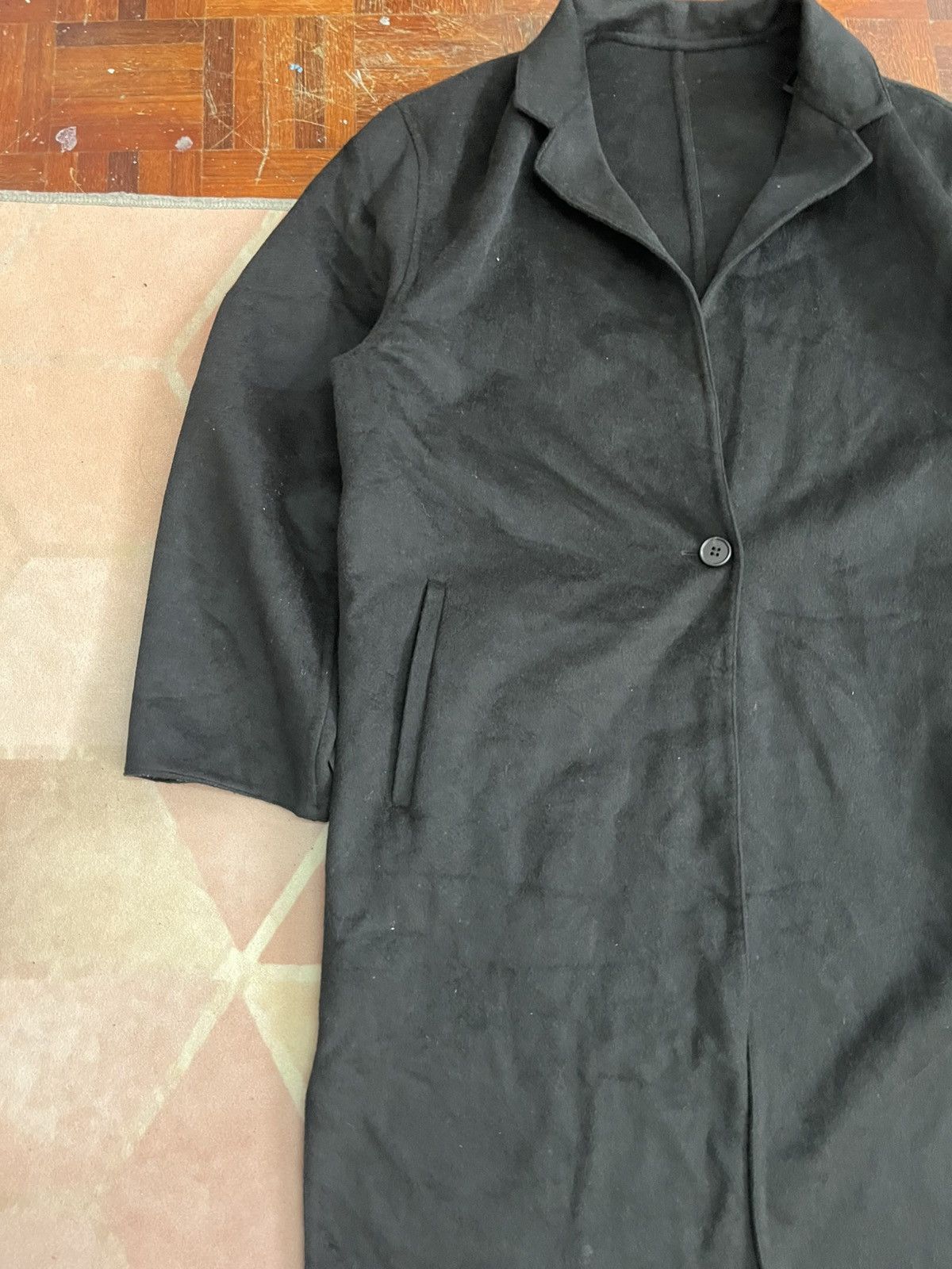 Japanese Brand Japanese Designer Uniqlo Black Long Jackets Wool Black Size L / US 10 / IT 46 - 3 Thumbnail