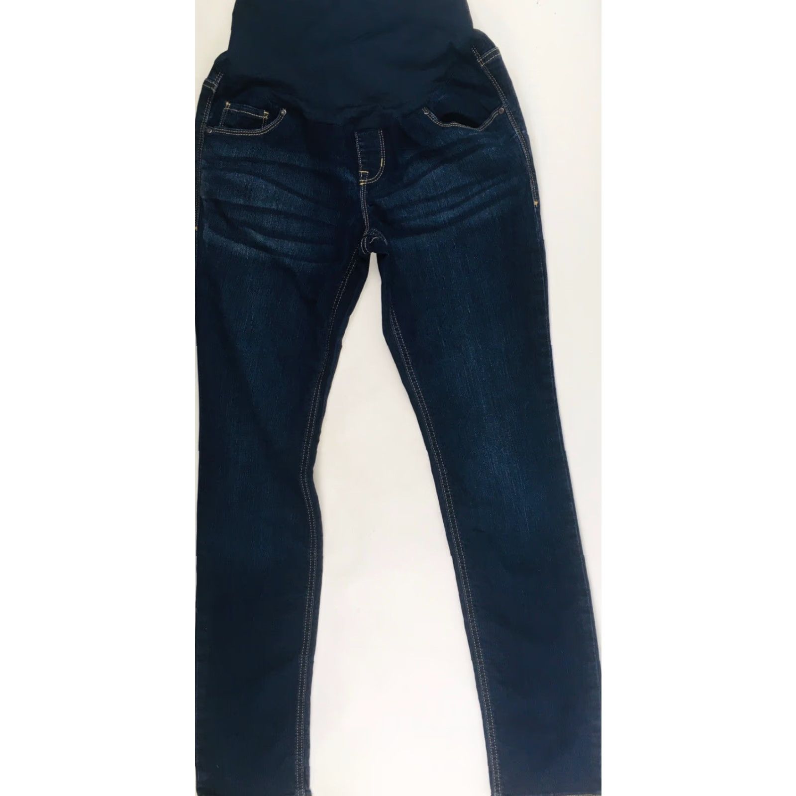 Old Navy Old Navy Jeans Size 6 Dark Blue Maternity Full Panel Skinny Straight Leg Pockets Size 28" / US 6 / IT 42 - 3 Thumbnail