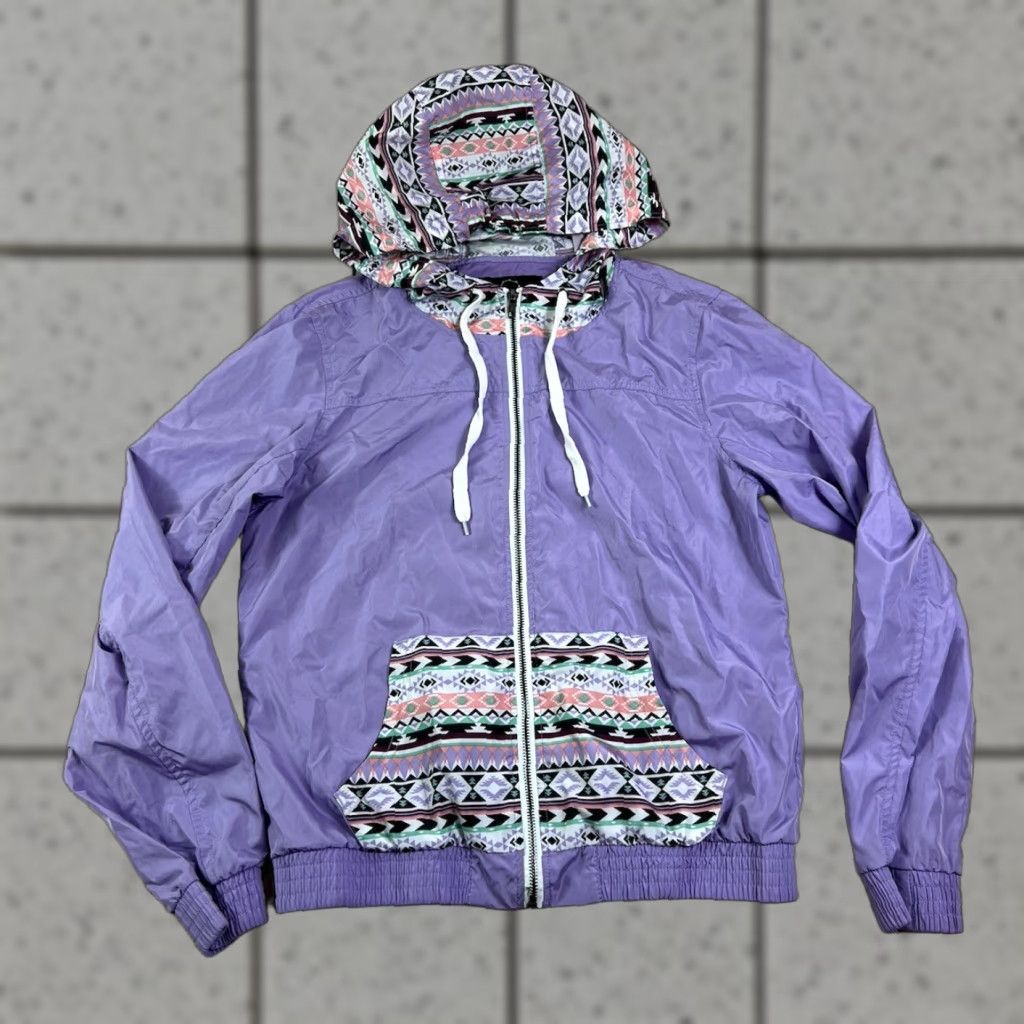 Empyre Empyre Women’s Jacket Aztec Purple L Windbreaker Lightweight Skater Full Zip Size L / US 10 / IT 46 - 1 Thumbnail