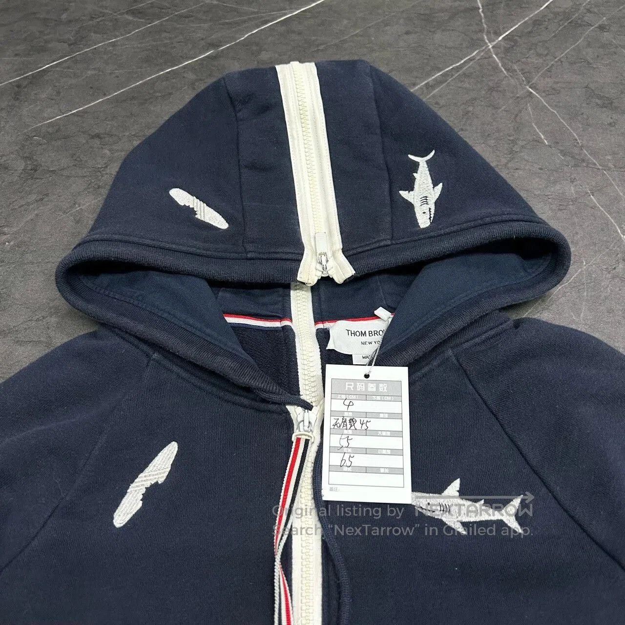 Thom Browne Thom Browne Shark Zip Hoodie Navy Blue. Size US XL / EU 56 / 4 - 2 Thumbnail