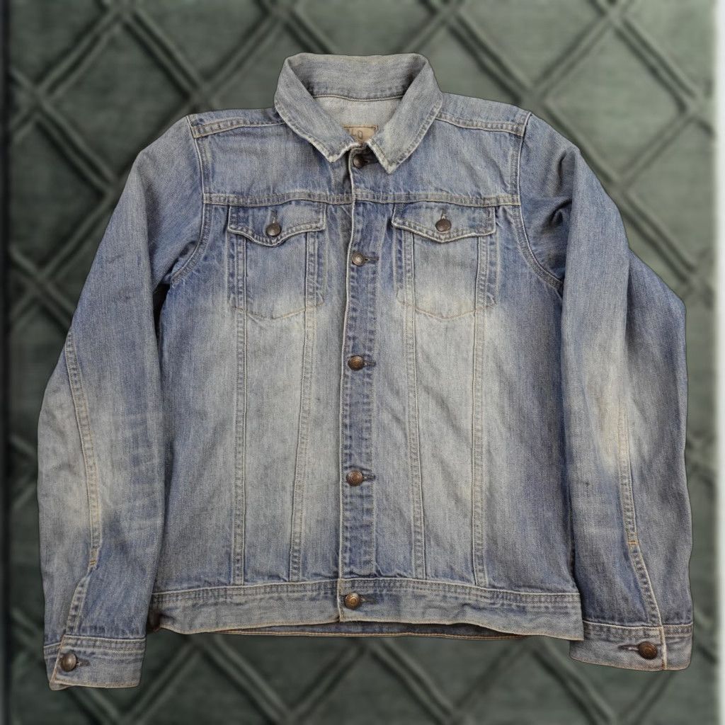 Polo Ralph Lauren Jacket Mens Medium Blue Denim Bomber Button Faded Light Wash