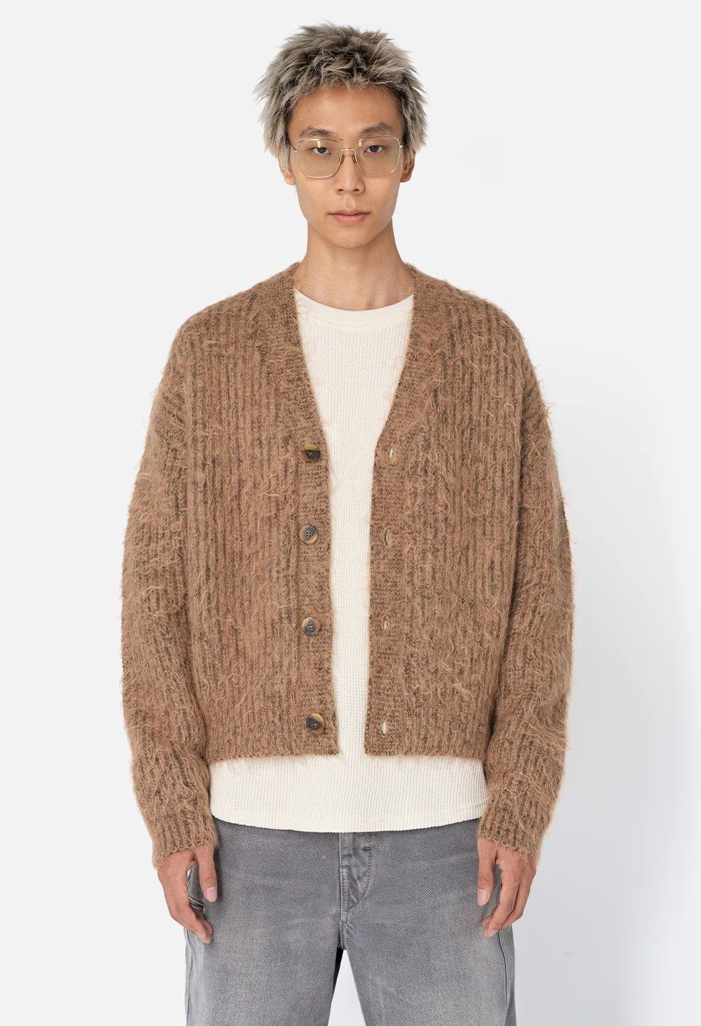 John Elliott Mohair Camel Cardigan