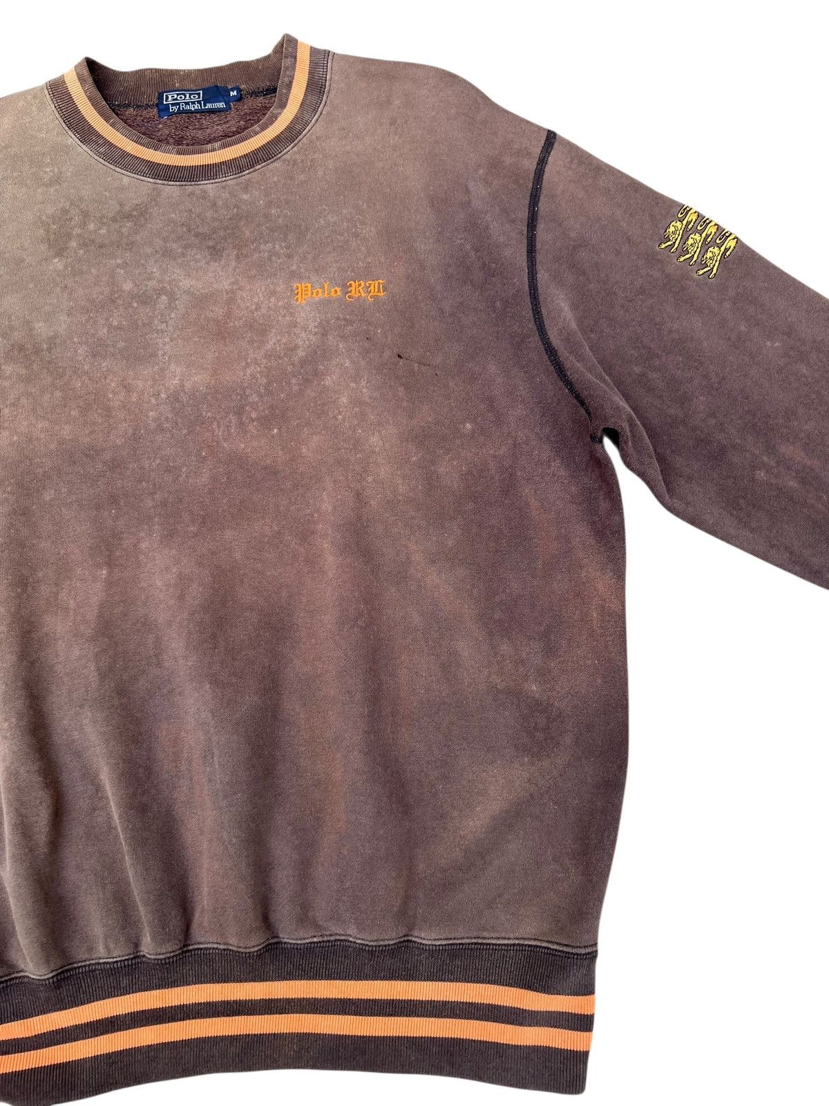 Polo Ralph Lauren Trashed 90s Polo Ralph Lauren Distress Sun Faded Sweatshirt Size US M / EU 48-50 / 2 - 8 Thumbnail