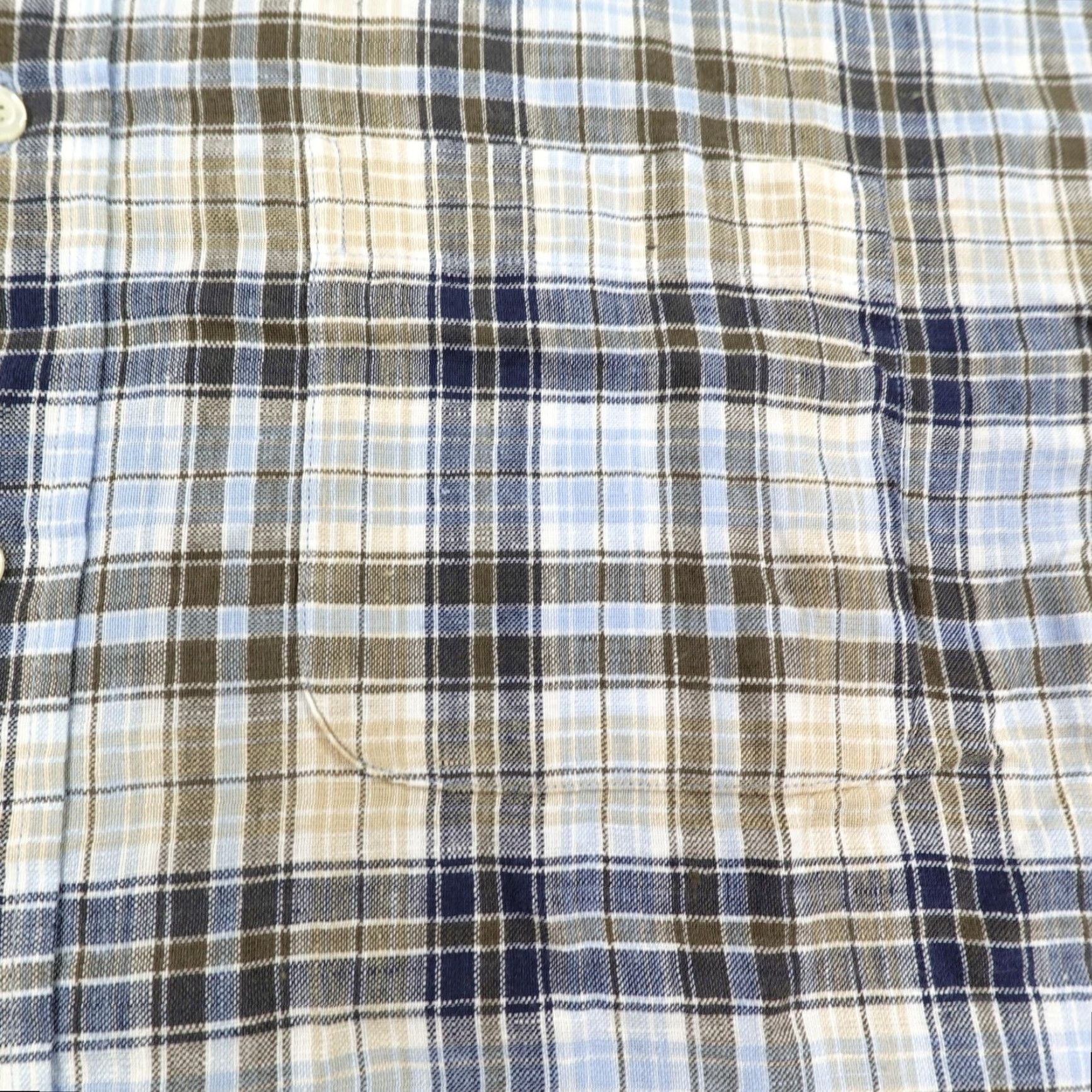 Brooks Brothers Brooks Brothers Shirt Mens Large Blue Brown Plaid Button up Linen Long Sleeve Size US L / EU 52-54 / 3 - 3 Thumbnail