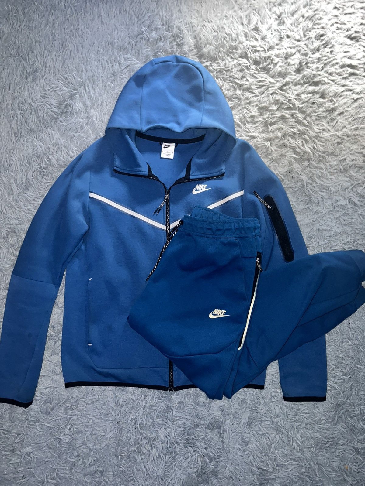 OG rare nike tech full tracksuit marina blue mens size M