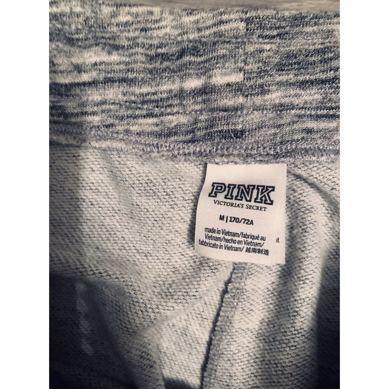 Pinko PINK Victoria’s Secret Medium Jogger Sweatpants with Silver Flip Sequins Sweatpants Regular Women M Gray Logo Elastic Waist Size 32" / US 10 / IT 46 - 3 Thumbnail