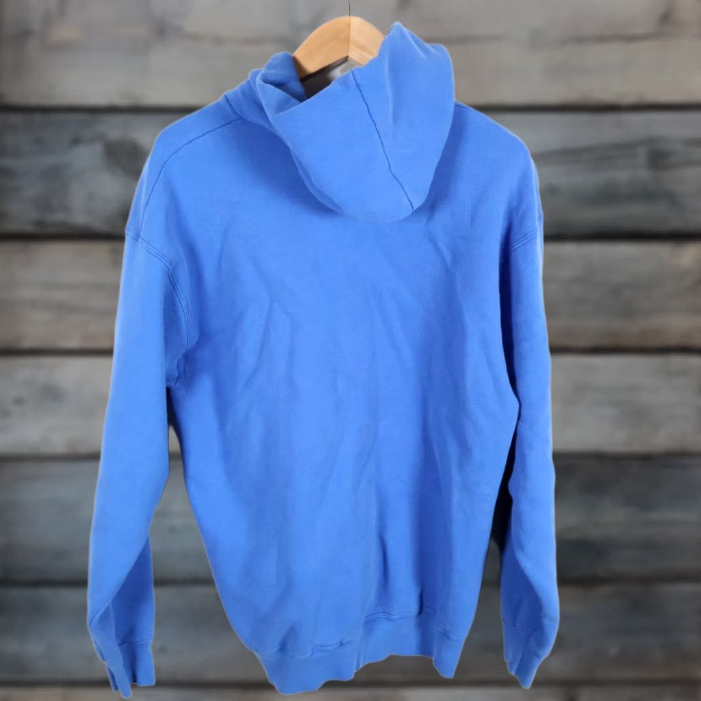 Fruit Of The Loom VINTAGE 90s Juneau Alaska Ski Hoodie Mens XL Blue Pullover Sweatshirt Heavy Cotton VTG Size US XL / EU 56 / 4 - 1 Thumbnail