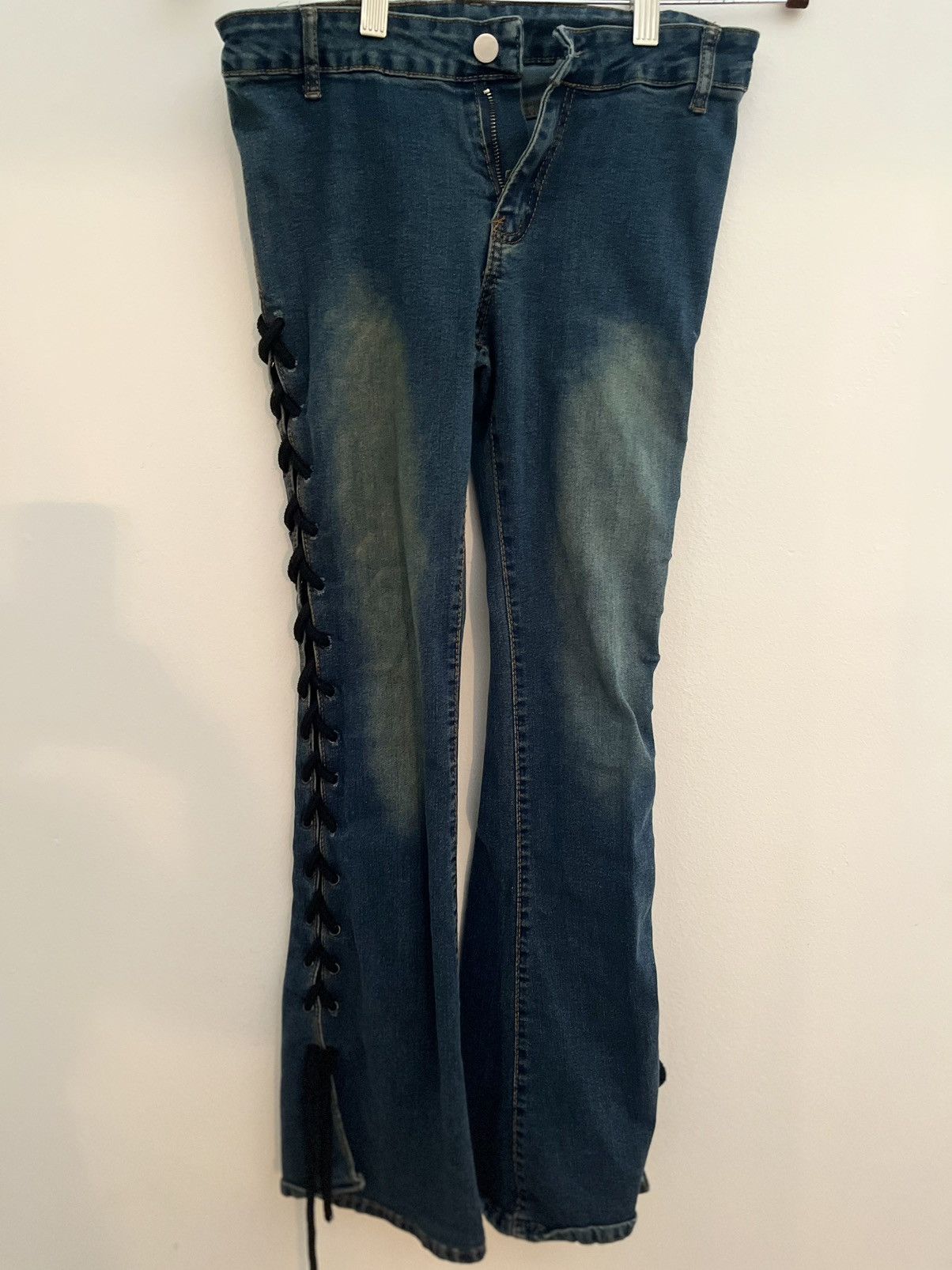 image of Y2K Laced Down Bootcut Jeans in Denim, Women's (Size 27)