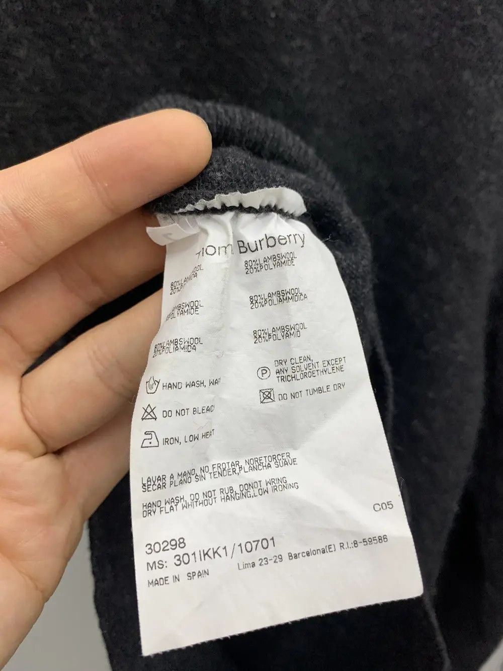 Burberry Thomas Burberry By Burberry Lambswool Sweater Black Size US L / EU 52-54 / 3 - 3 Thumbnail