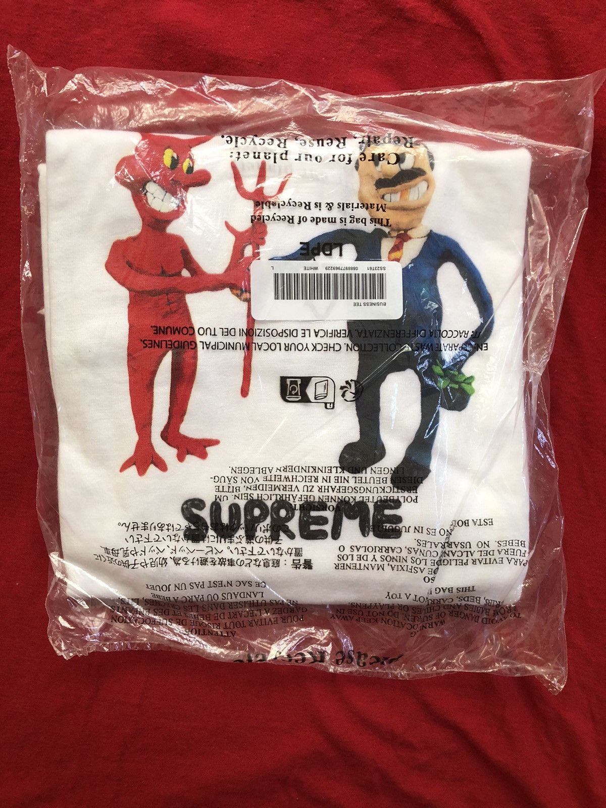 image of Supreme Business Tee in White, Men's (Size Large)