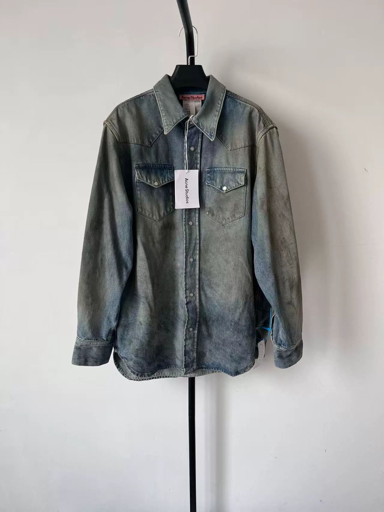 Acne Studios Acne Studios Distressed Denim Button Shirt Size US XL / EU 56 / 4 - 1 Thumbnail