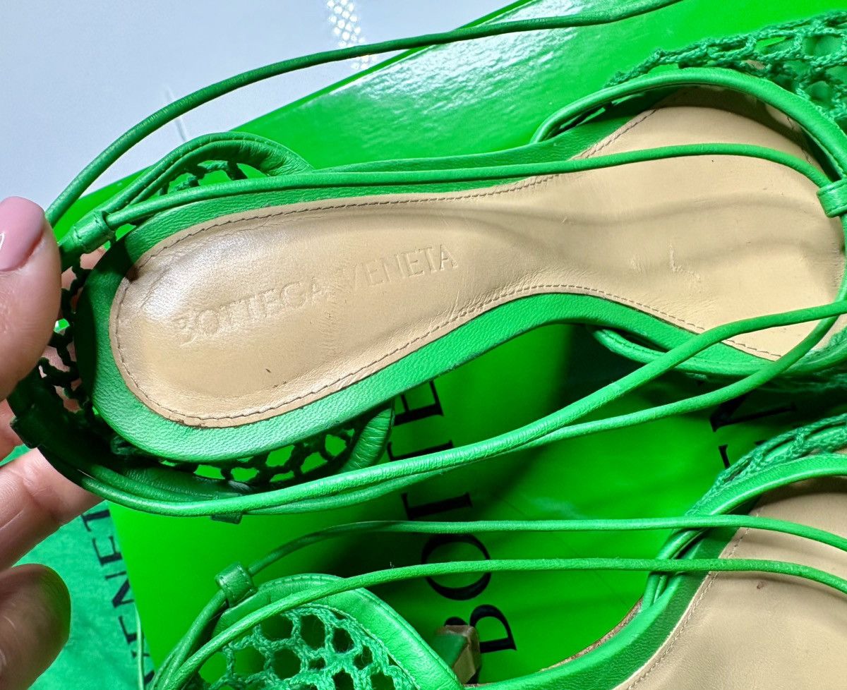 Bottega Veneta Lace-up Leather-trimmed Mesh Pumps In Green