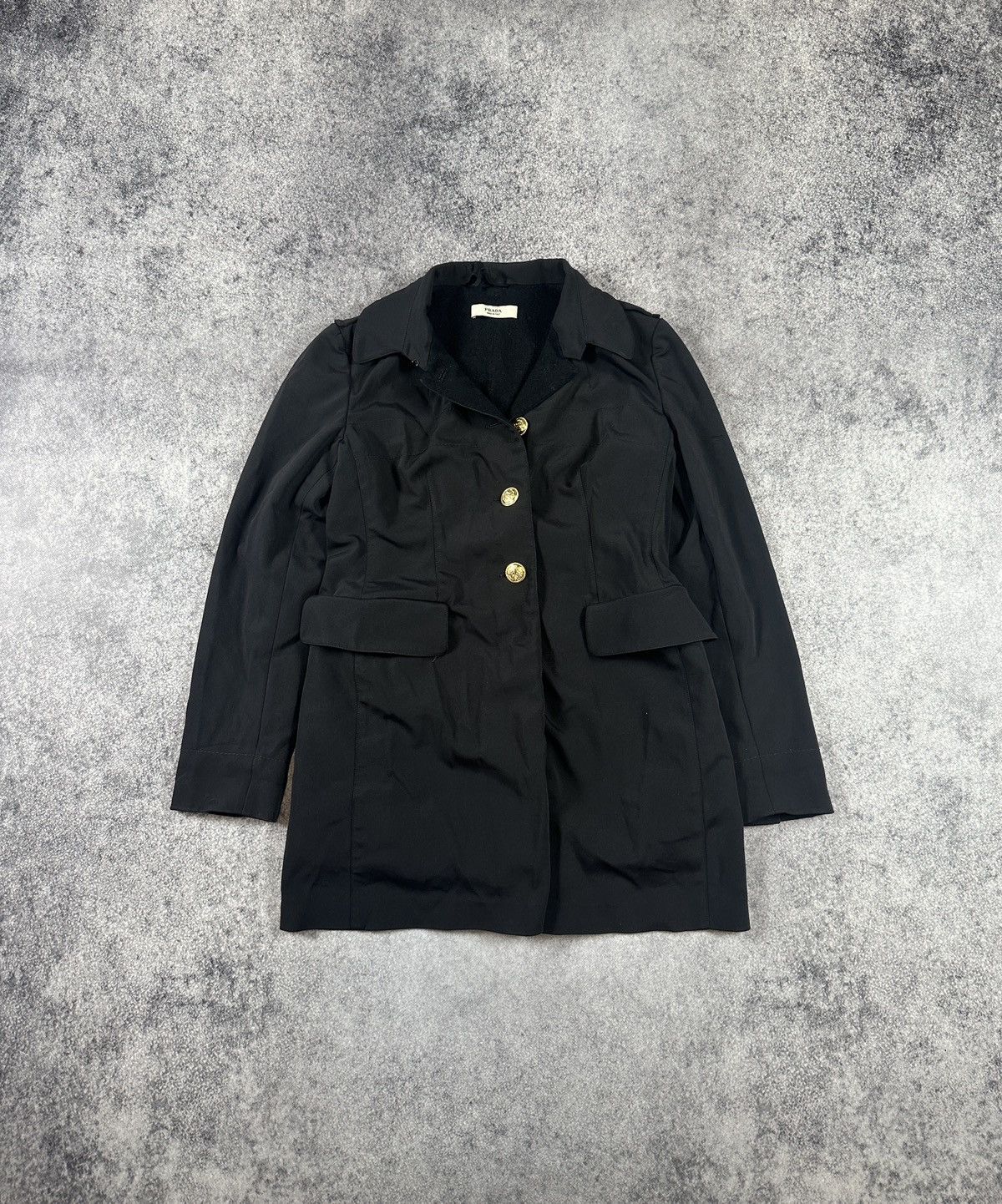 Prada Prada Black Coat Blazer Streetwear Luxury Rare 46 Casual USA Size L / US 10 / IT 46 - 1 Thumbnail