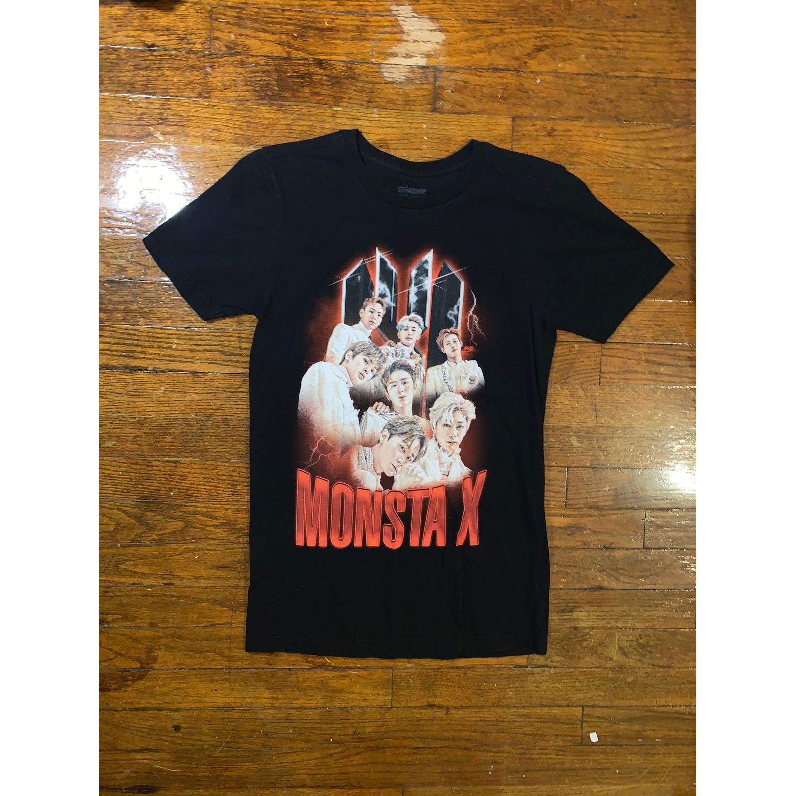 Band Tees Monsta X Lightning Graphic T Shirt Black Small K Pop Band Size US S / EU 44-46 / 1 - 3 Thumbnail